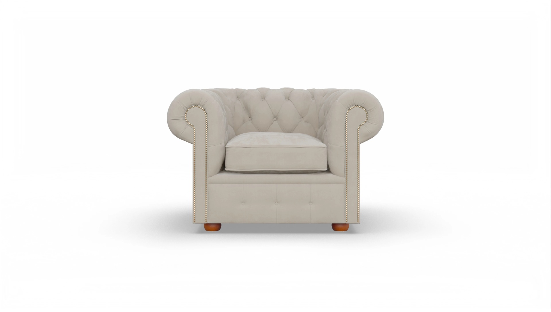 Chesterfield Samtsessel Brighton Ansicht des Produktes Brighton in Samt beige