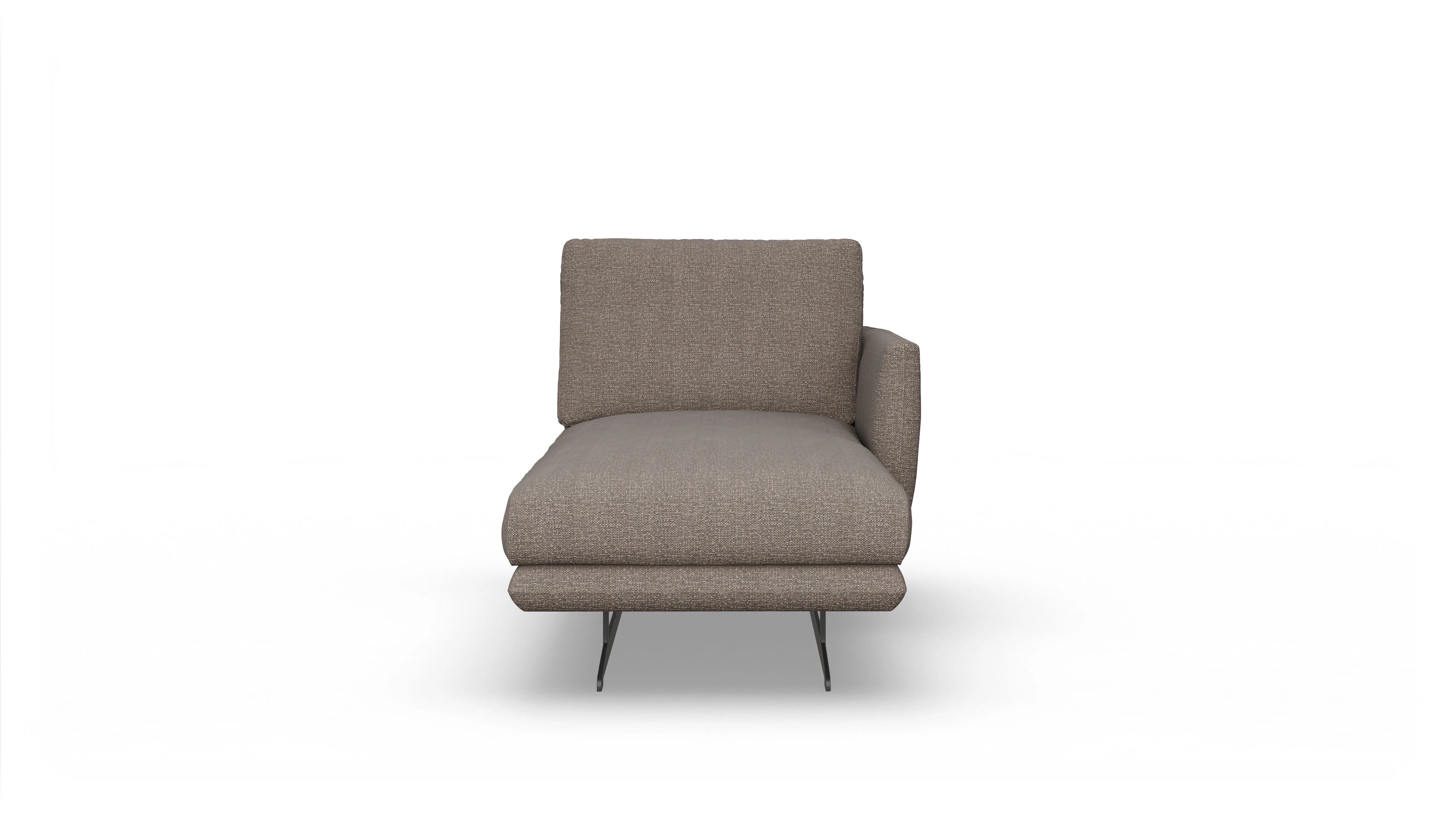 Ansicht des Produktes Boteri freistehende Récamiere rechts in Stoff braun