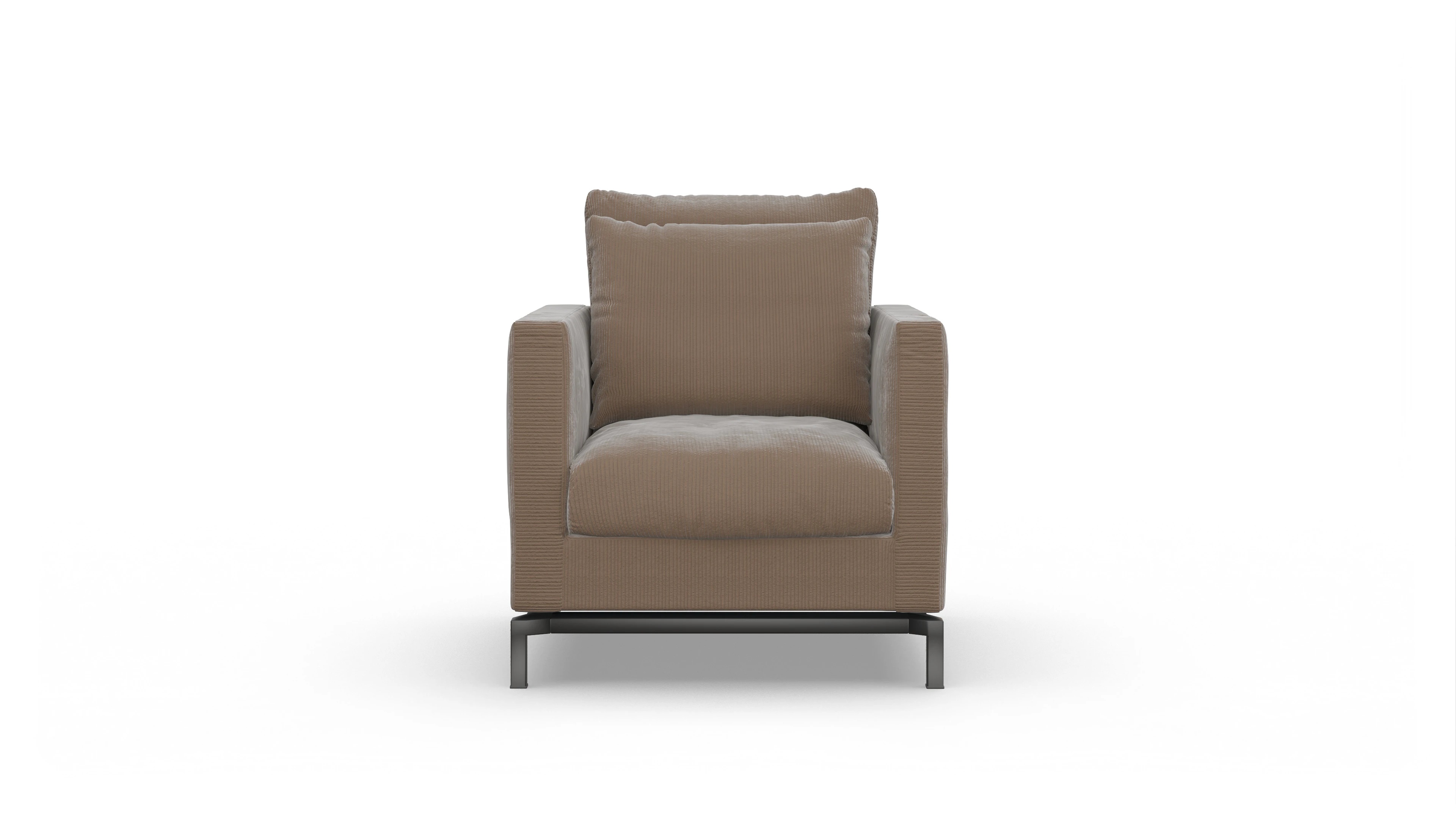 Ansicht des Produktes Fenice Sessel in Cord braun