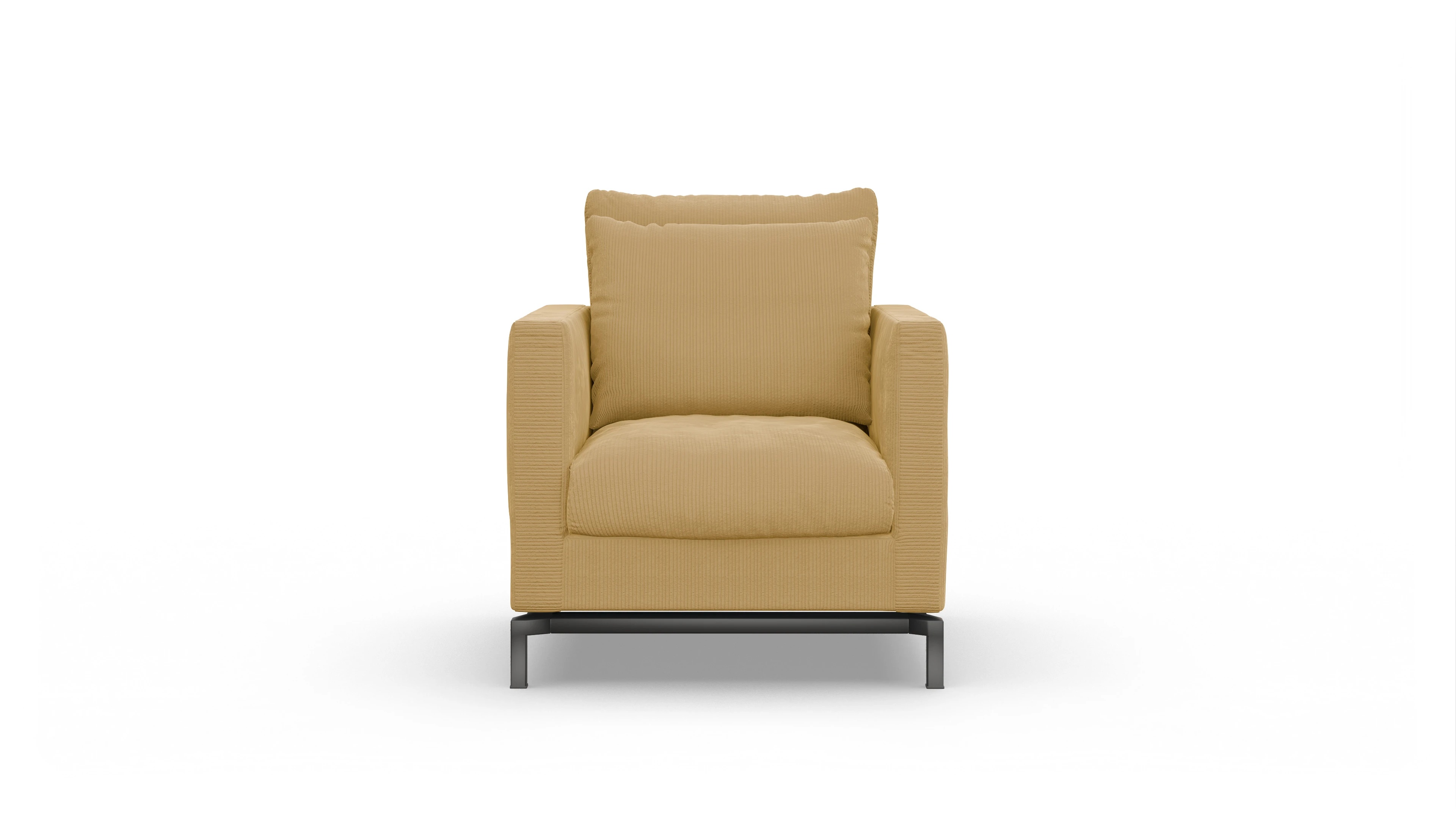 Ansicht des Produktes Fenice Sessel in Cord gelb