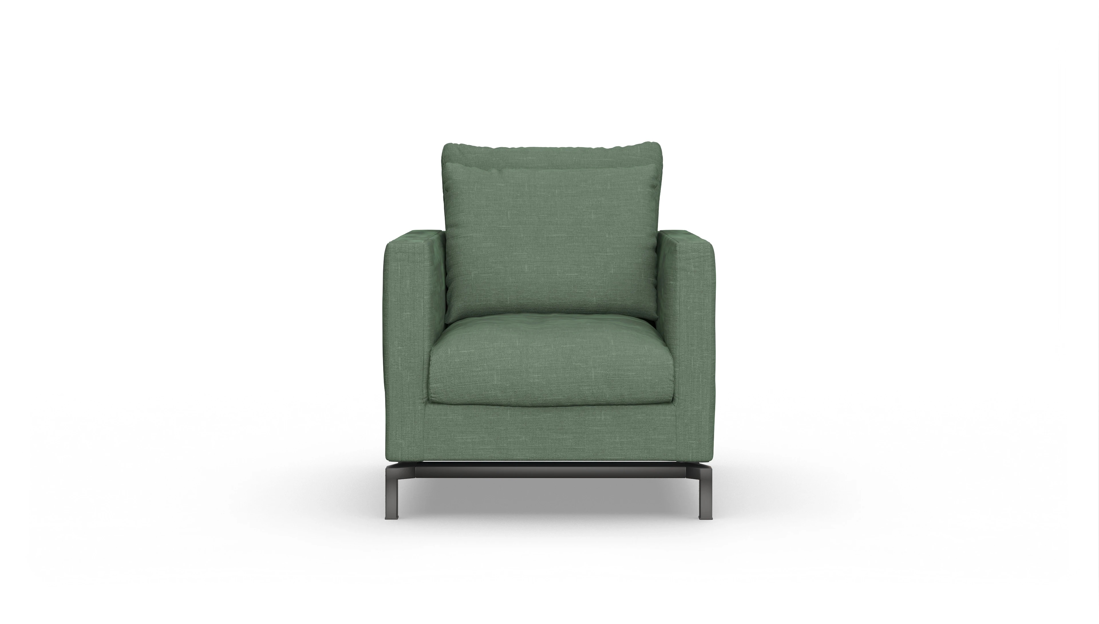 Ansicht des Produktes Fenice Sessel in Stoff grün