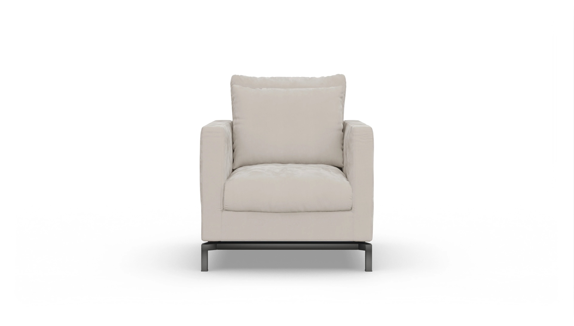 Fenice Designer-Sessel Ansicht des Produktes Fenice Sessel in Samt weiß