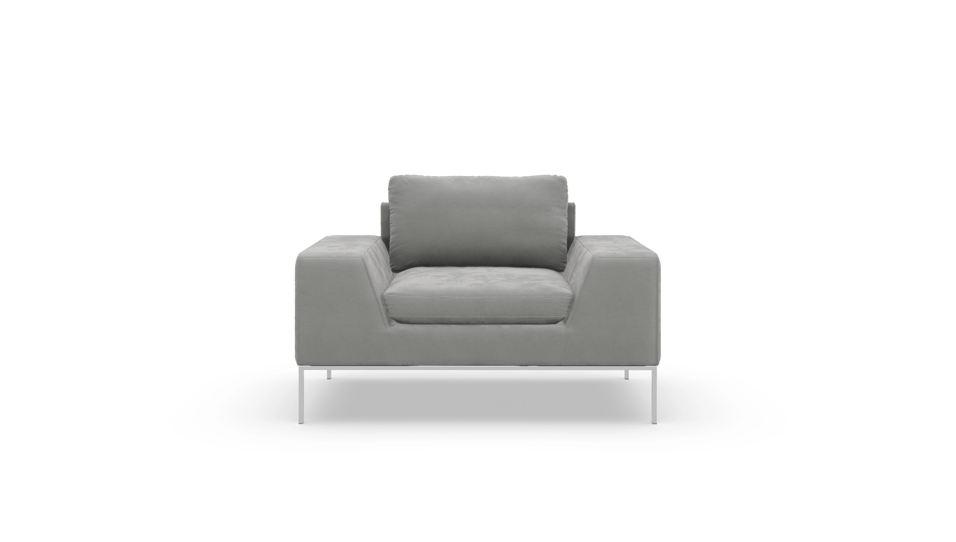 Designer-Sessel Helgesen in Stoff Ansicht des Produktes Helgesen Sessel in Samt grau