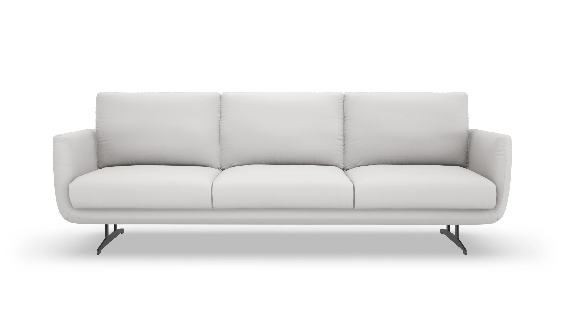 Designer-Ledersofa Boteri Ansicht des Produktes Boteri 4-Sitzer in Leder weiß