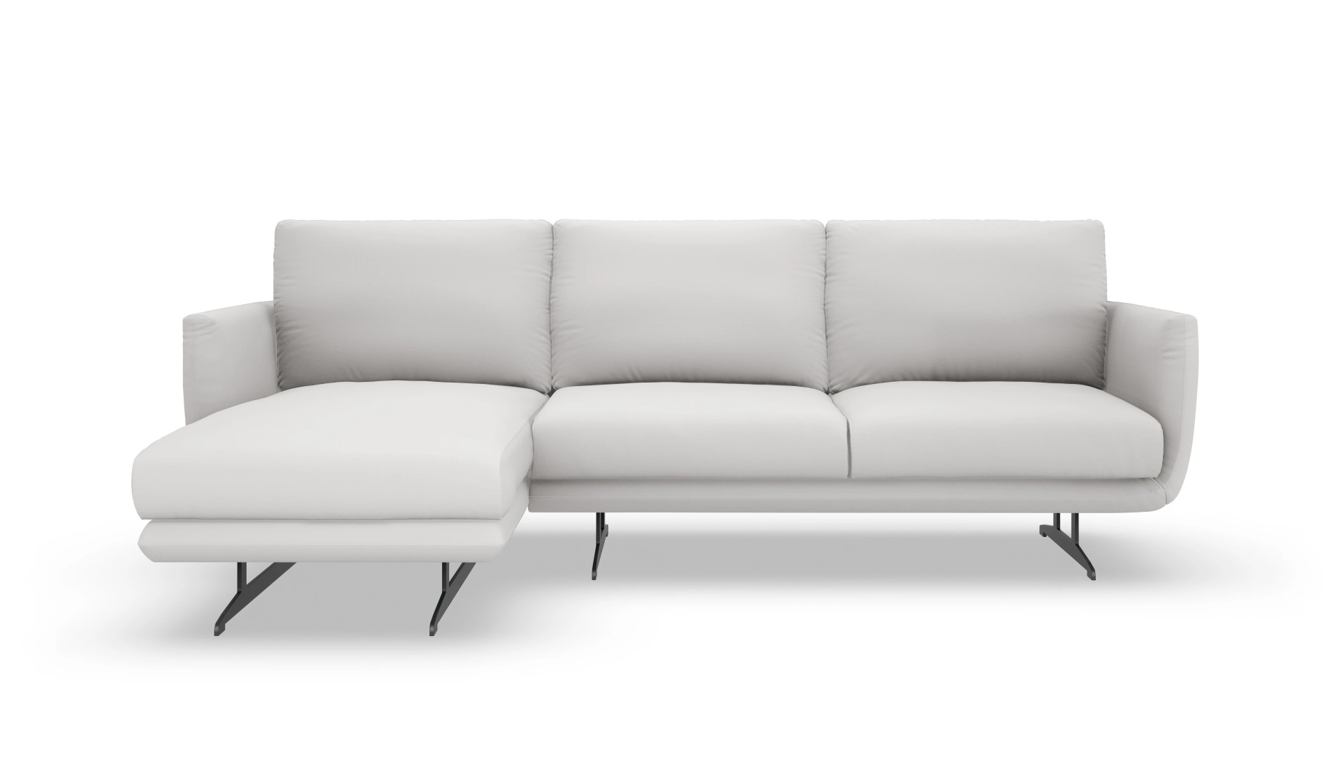 Ansicht des Produktes Boteri Sofa mit Rec links in Leder weiß