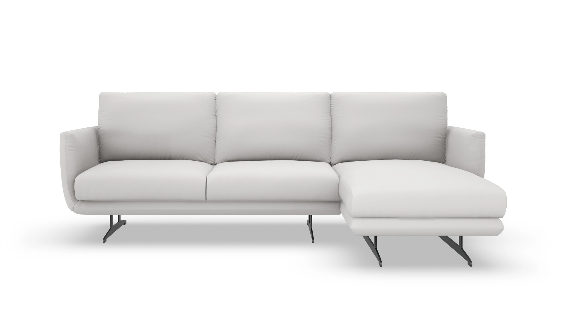 Ansicht des Produktes Boteri Sofa mit Rec rechts in Leder weiß