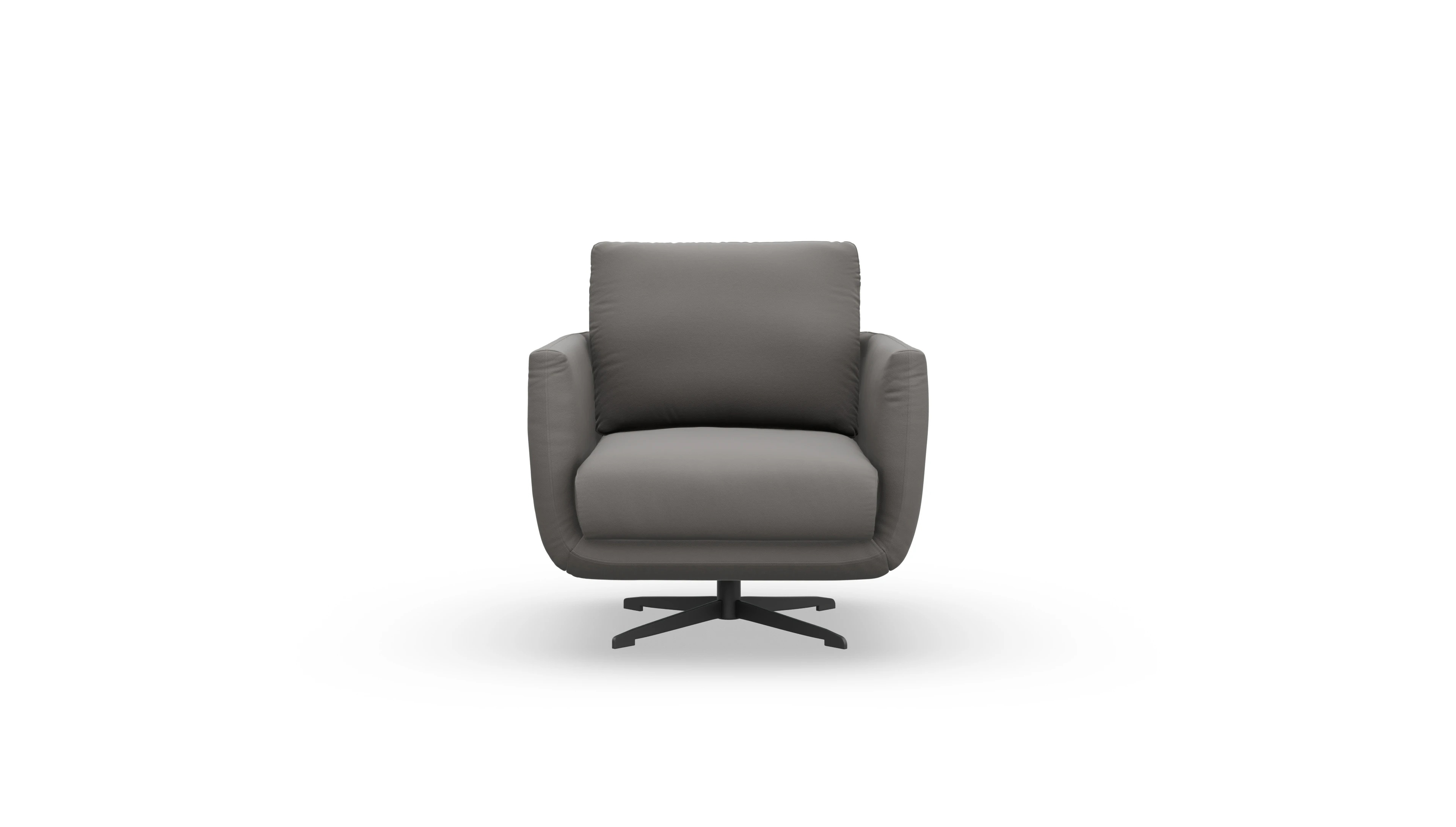 Design Ledersessel Boteri Leder grau