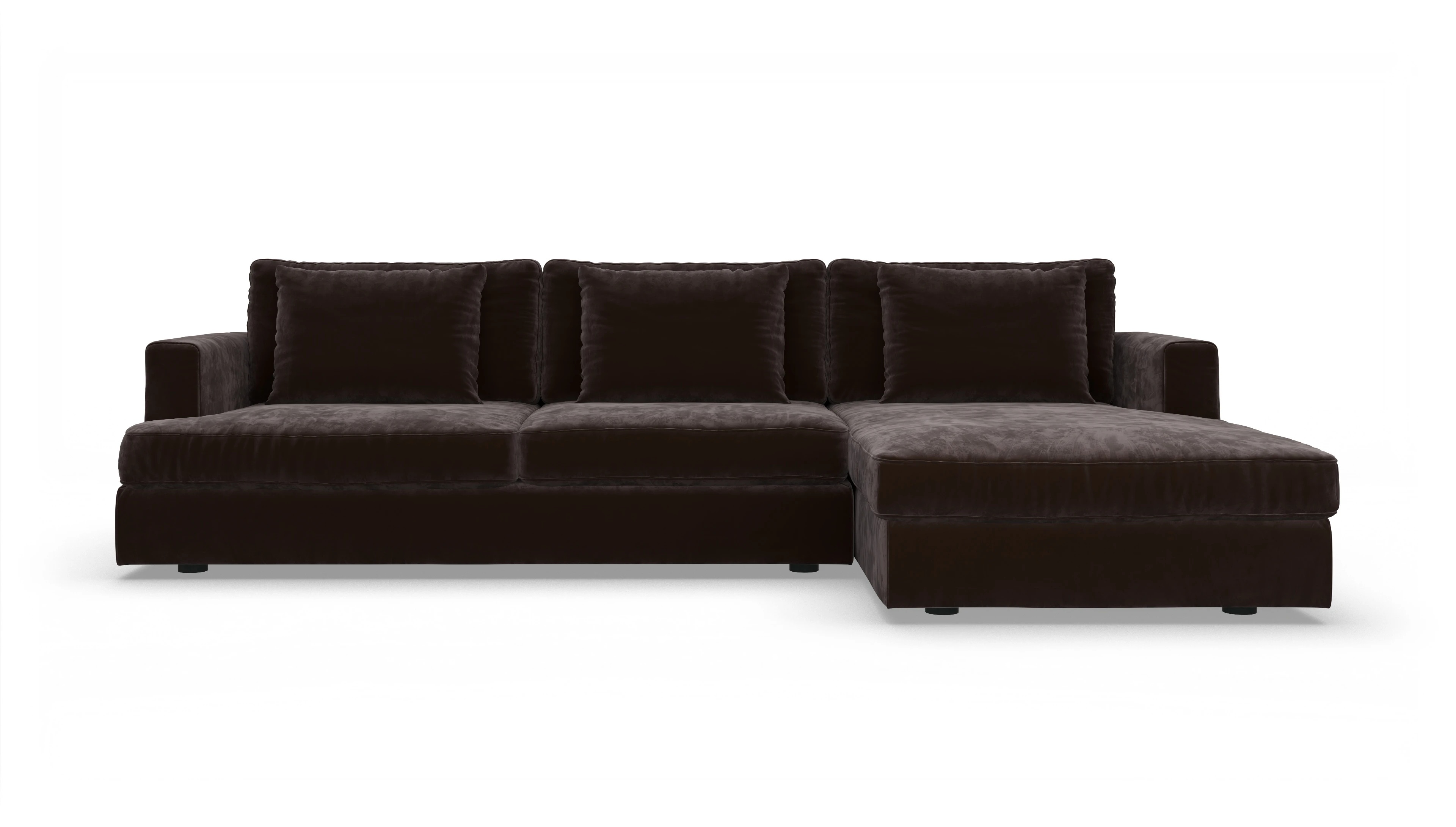 Ansicht des Produktes Sospiri Sofa mit Rec rechts in Samt braun