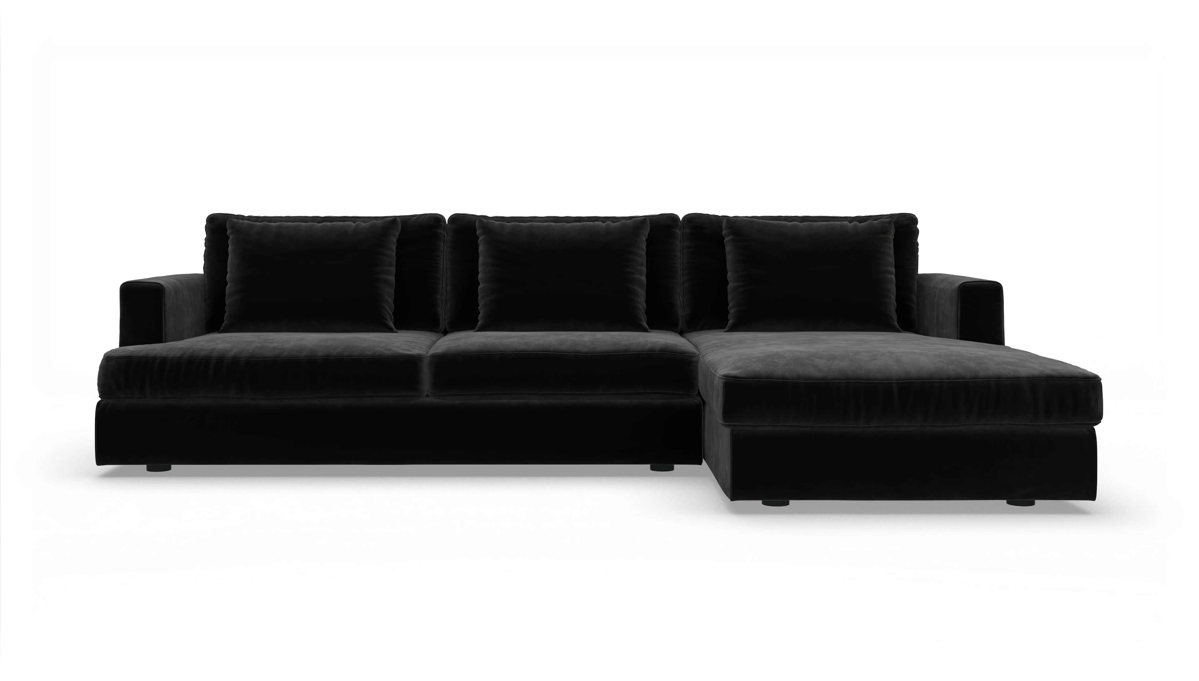 Ansicht des Produktes Sospiri Sofa mit Rec rechts in Samt schwarz