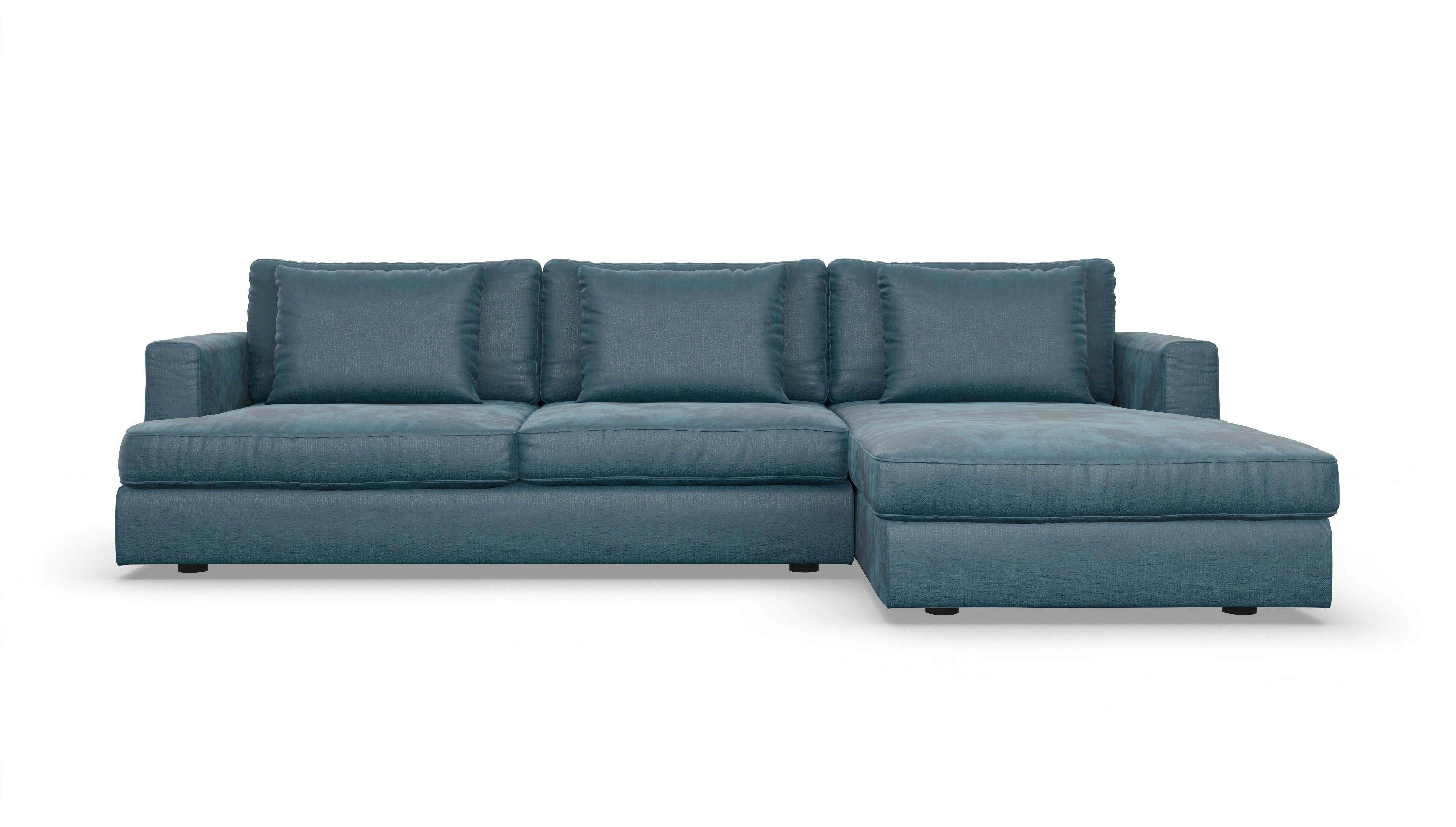 Ansicht des Produktes Sospiri Sofa mit Rec rechts in Stoff blau