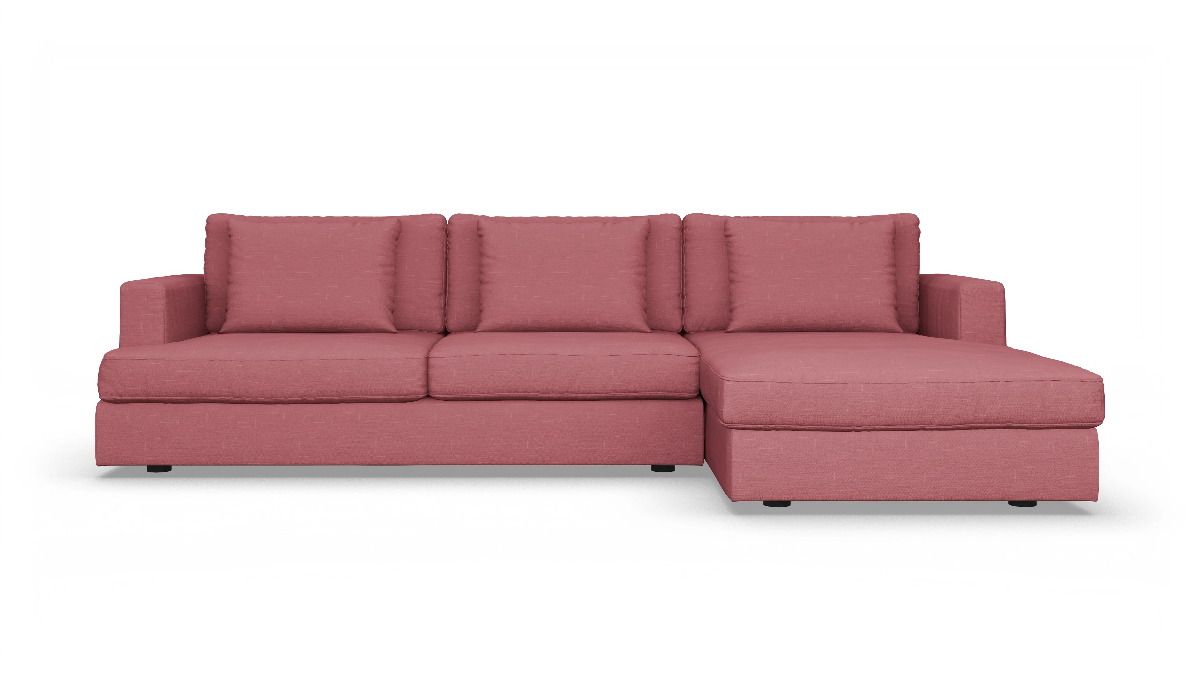 Ansicht des Produktes Sospiri Sofa mit Rec rechts in Stoff rot