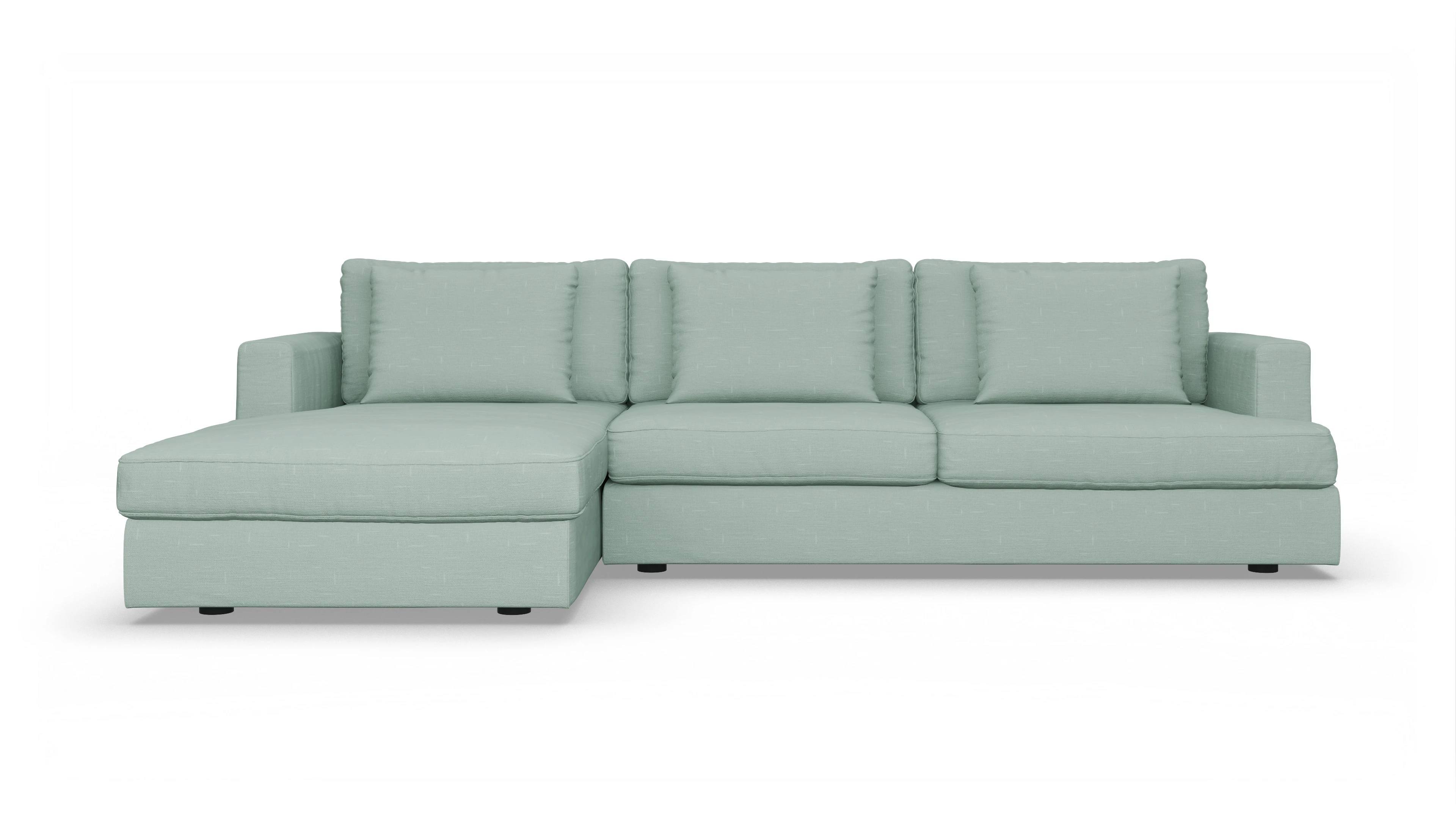 Ansicht des Produktes Sospiri Sofa mit Rec links in Stoff grün