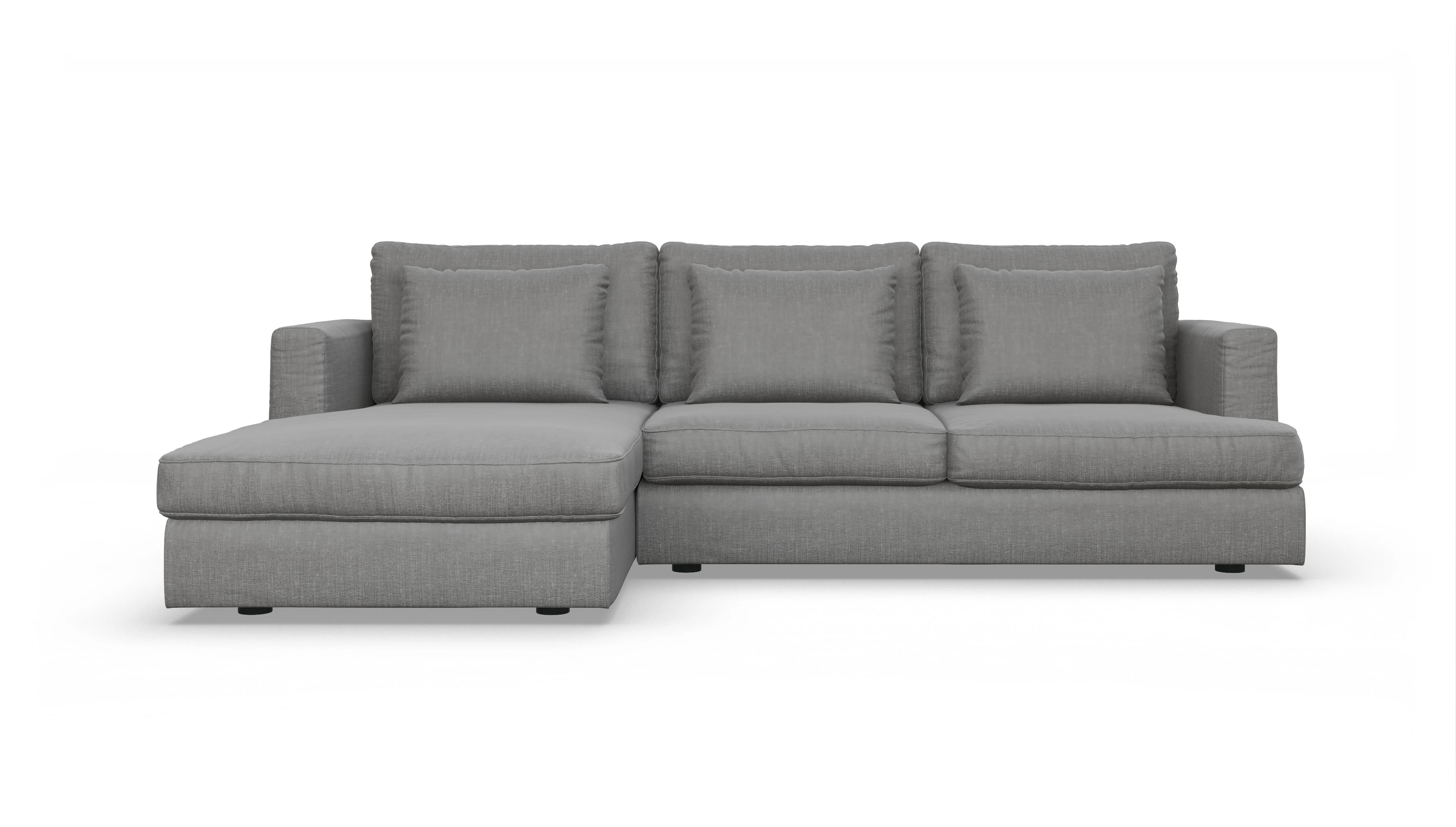 Ansicht des Produktes Sospiri Sofa mit Rec links in Stoff grau