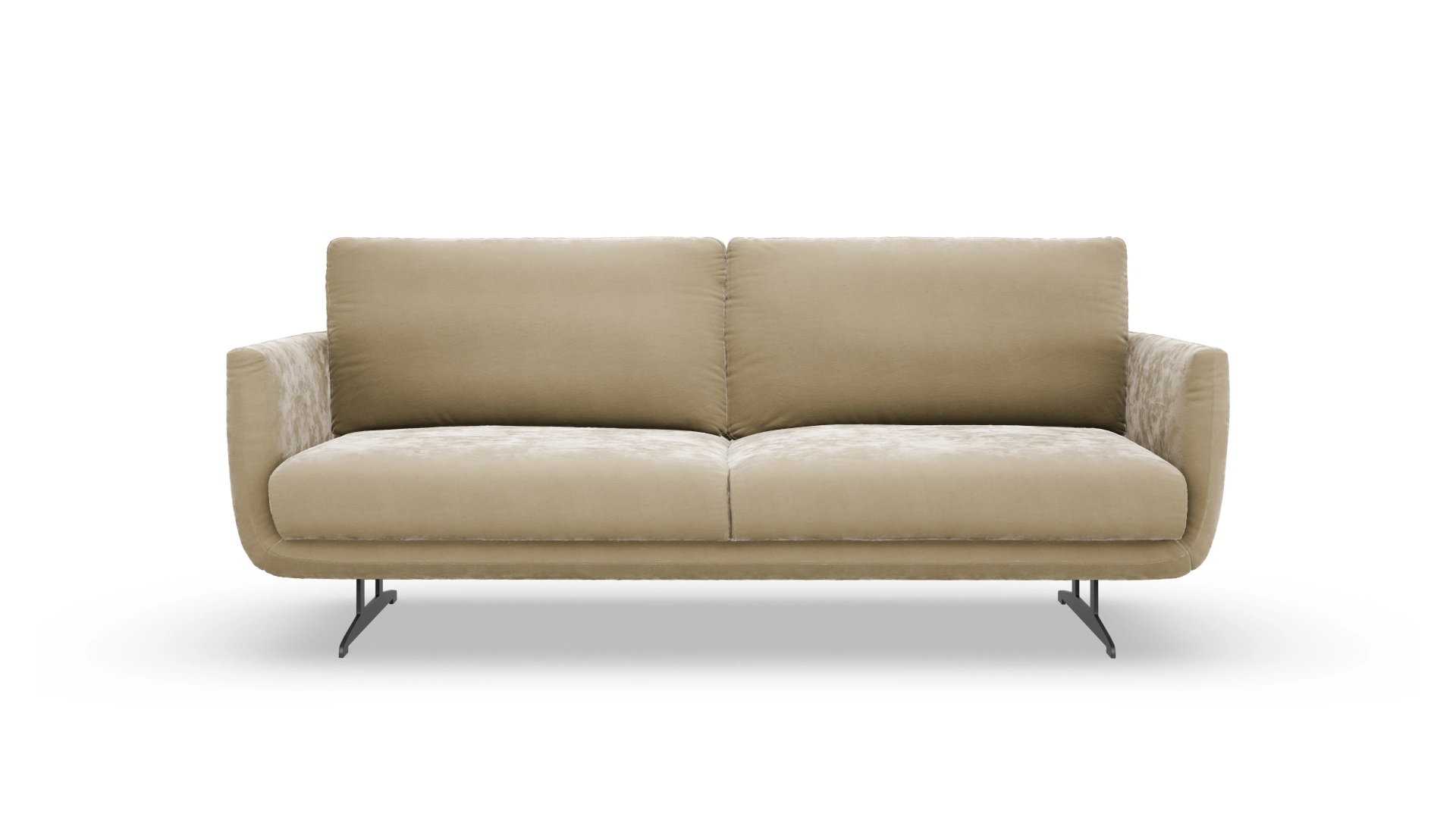 Designer-Sofa Boteri Ansicht des Produktes Boteri 3-Sitzer in Samt weiß