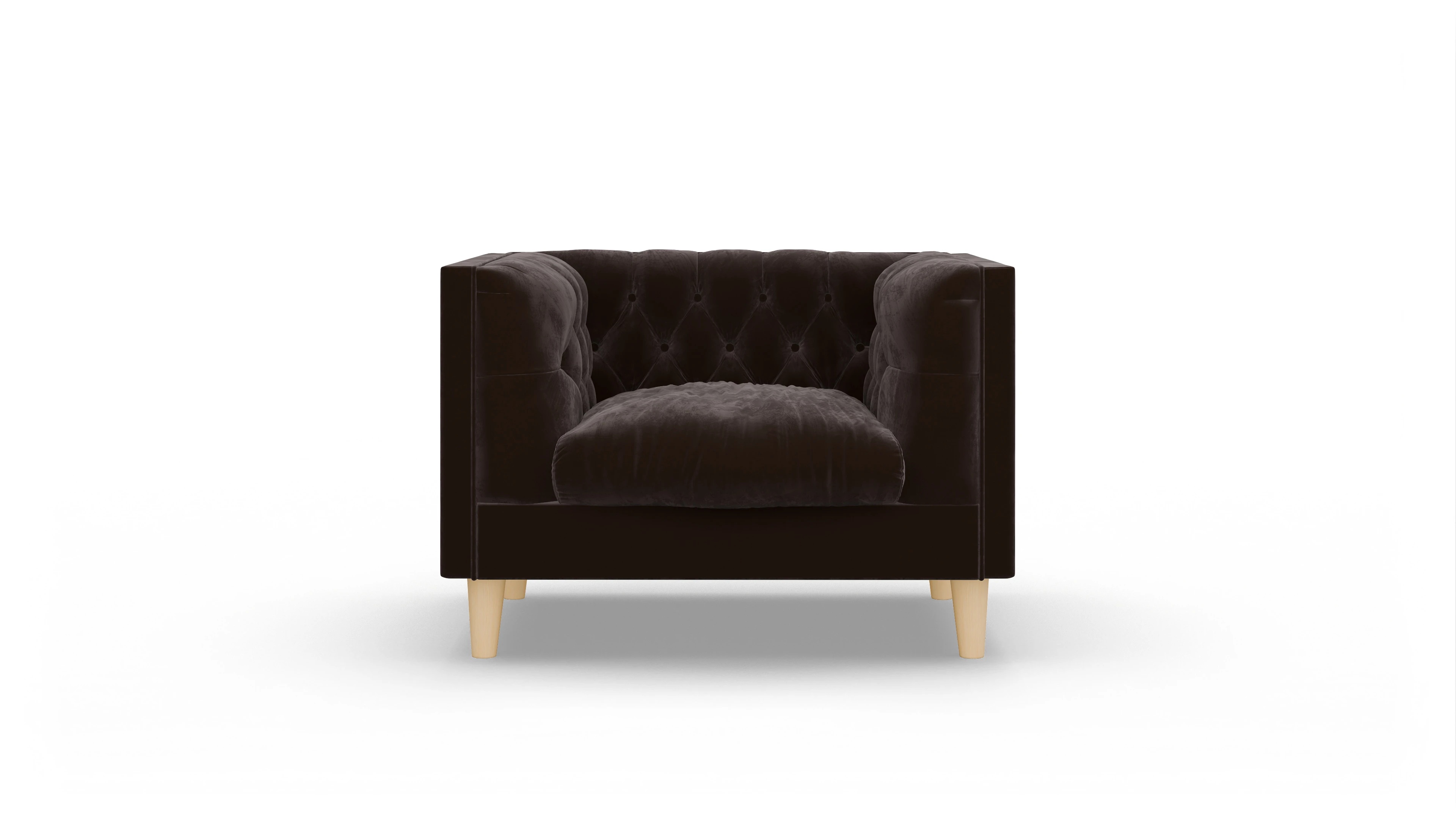 Ansicht des Produktes NewChester.01 Sessel in Samt braun