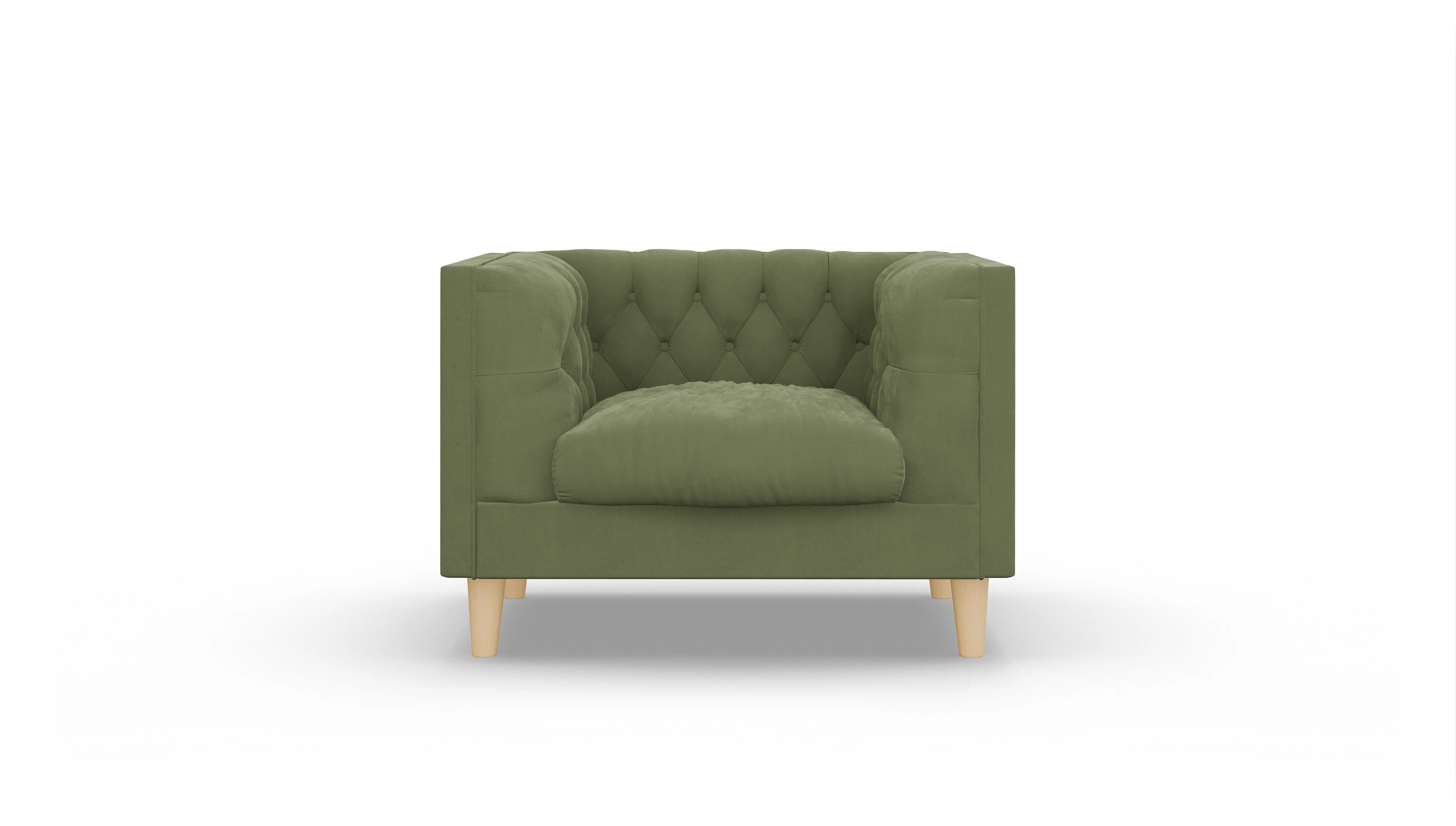 Ansicht des Produktes NewChester.01 Sessel in Samt grün