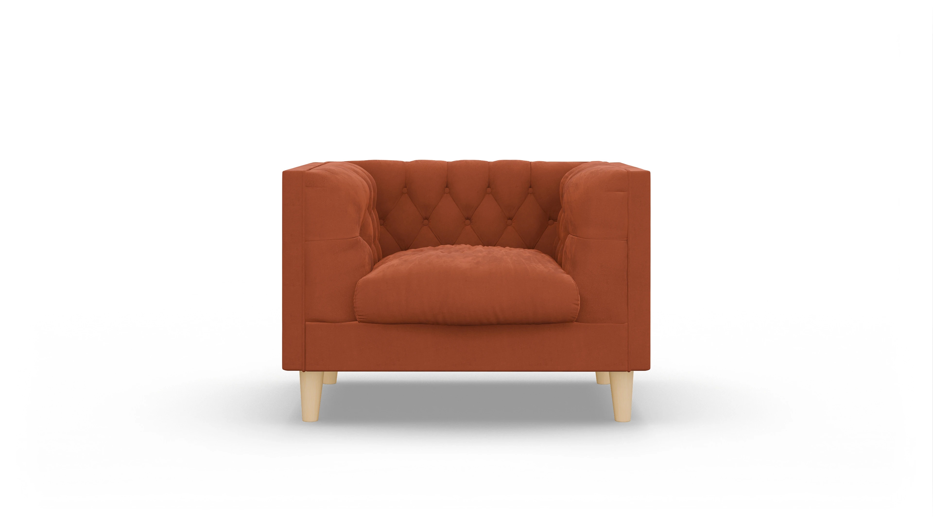 Ansicht des Produktes NewChester.01 Sessel in Samt orange