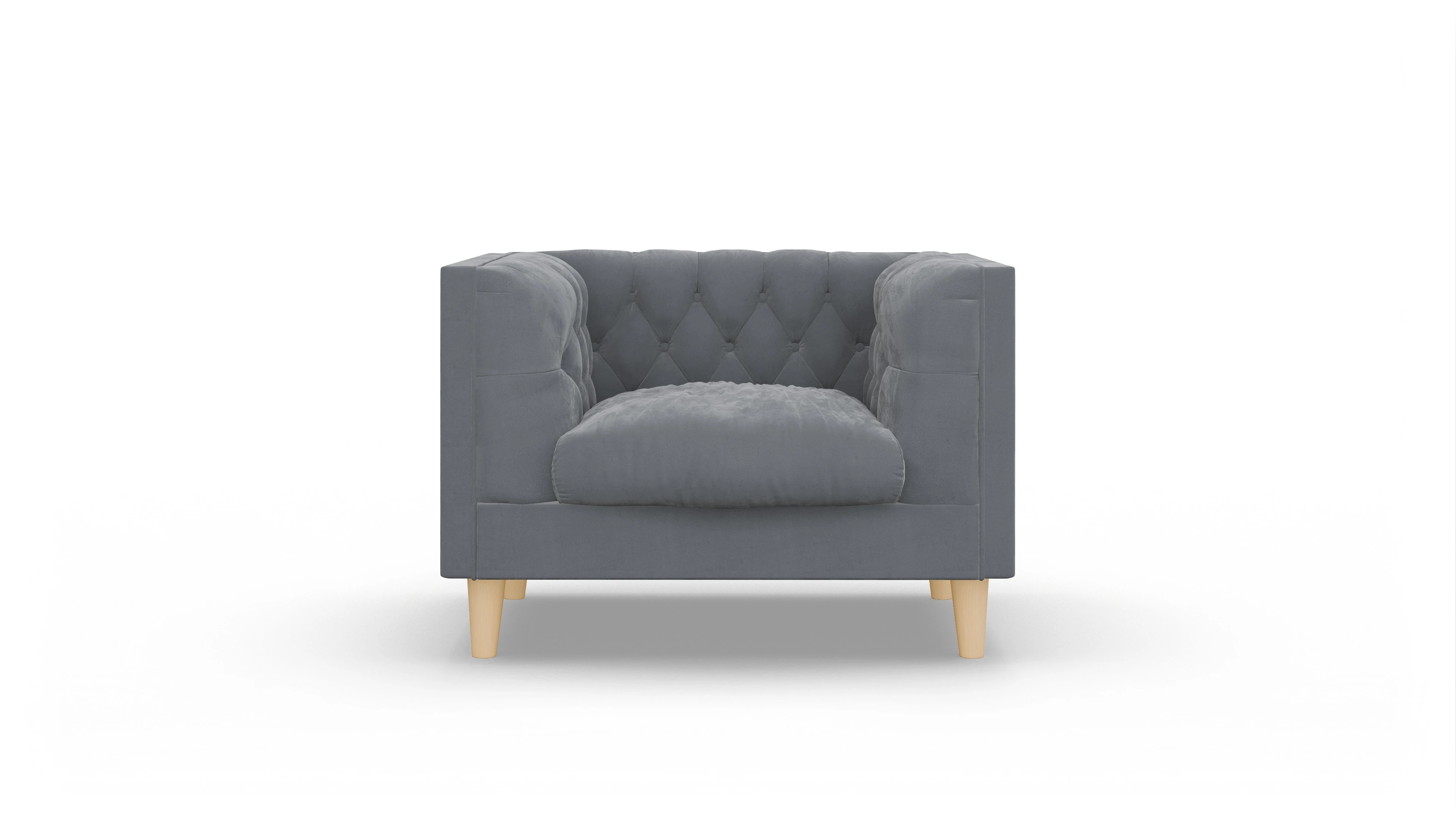 Stoff-Sessel NewChester.01 Ansicht des Produktes NewChester.01 Sessel in Samt grau