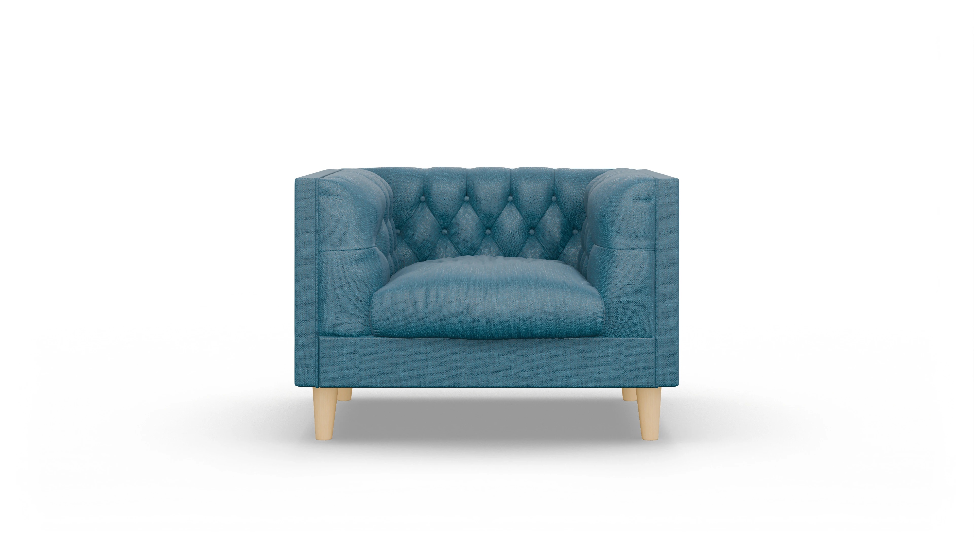 Ansicht des Produktes NewChester.01 Sessel in Stoff blau