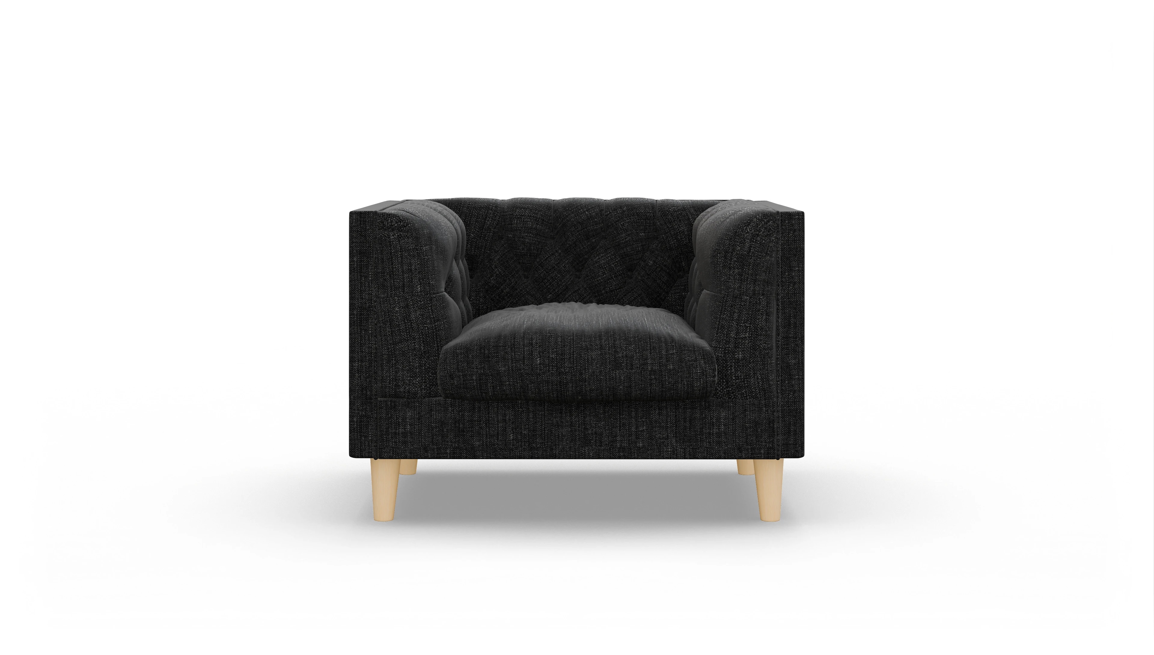 Ansicht des Produktes NewChester.01 Sessel in Stoff schwarz