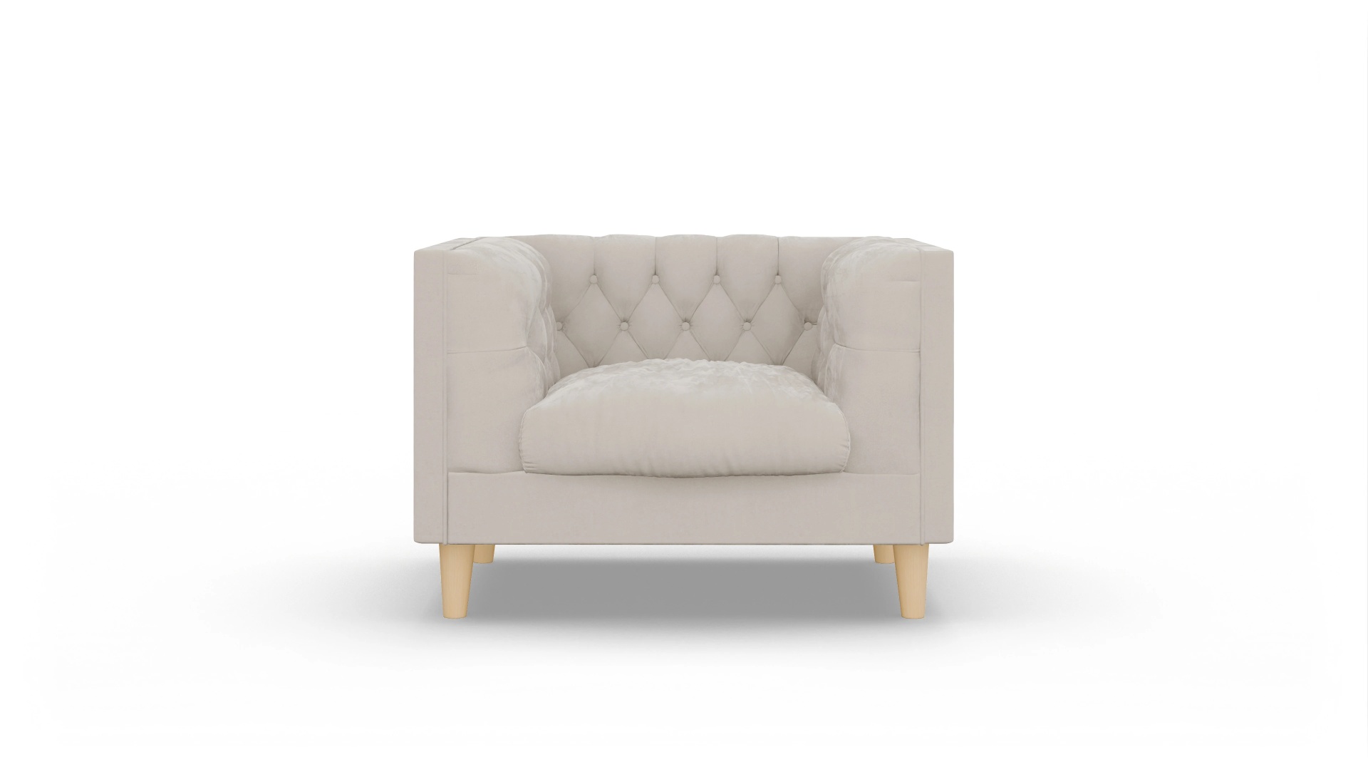 Stoff-Sessel NewChester.01 Ansicht des Produktes NewChester.01 Sessel in Samt weiß