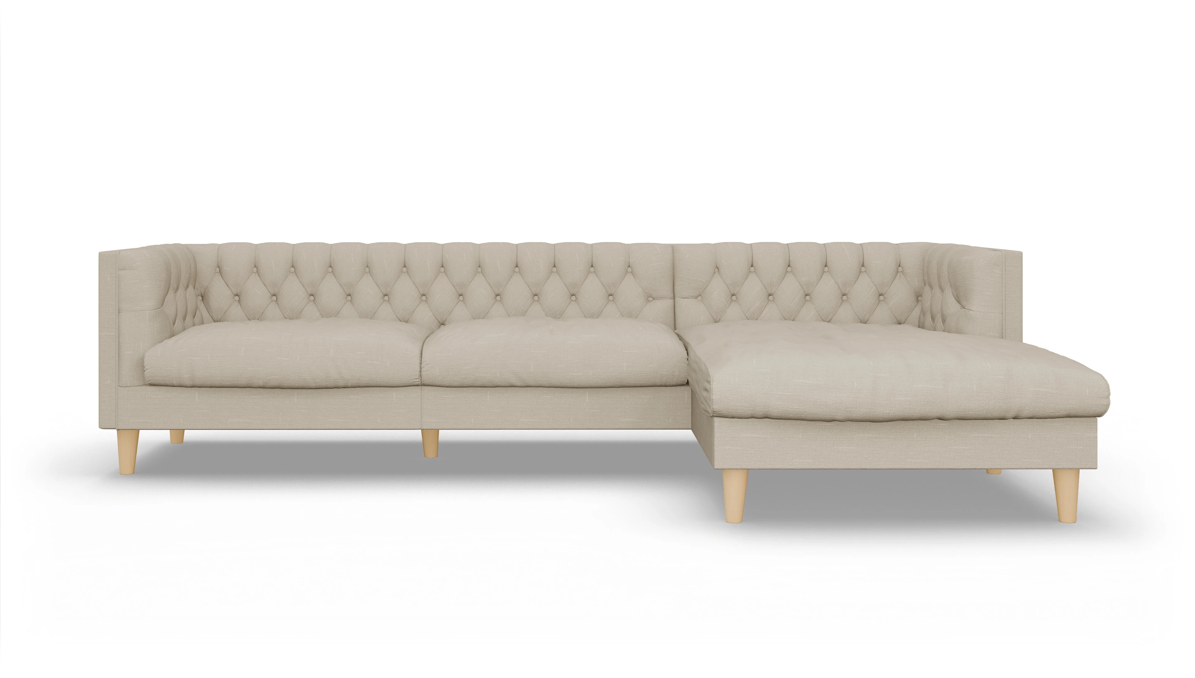Ansicht des Produktes NewChester.01 Sofa mit Rec rechts in Stoff beige