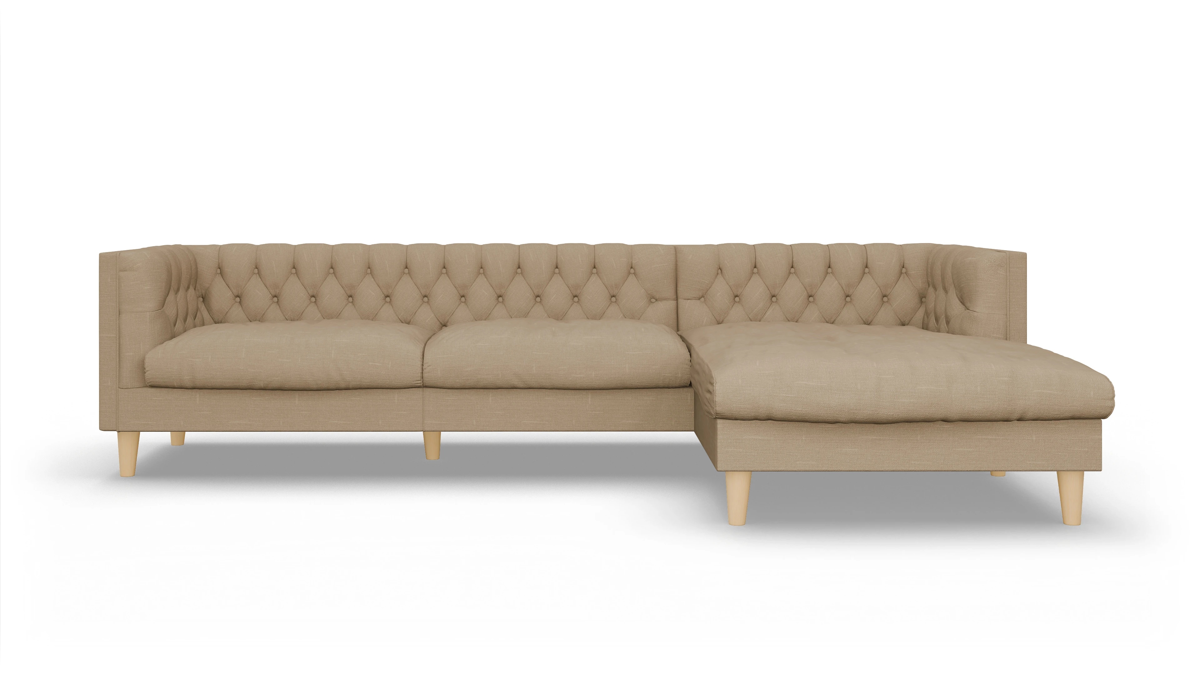 Ansicht des Produktes NewChester.01 Sofa mit Rec rechts in Stoff braun