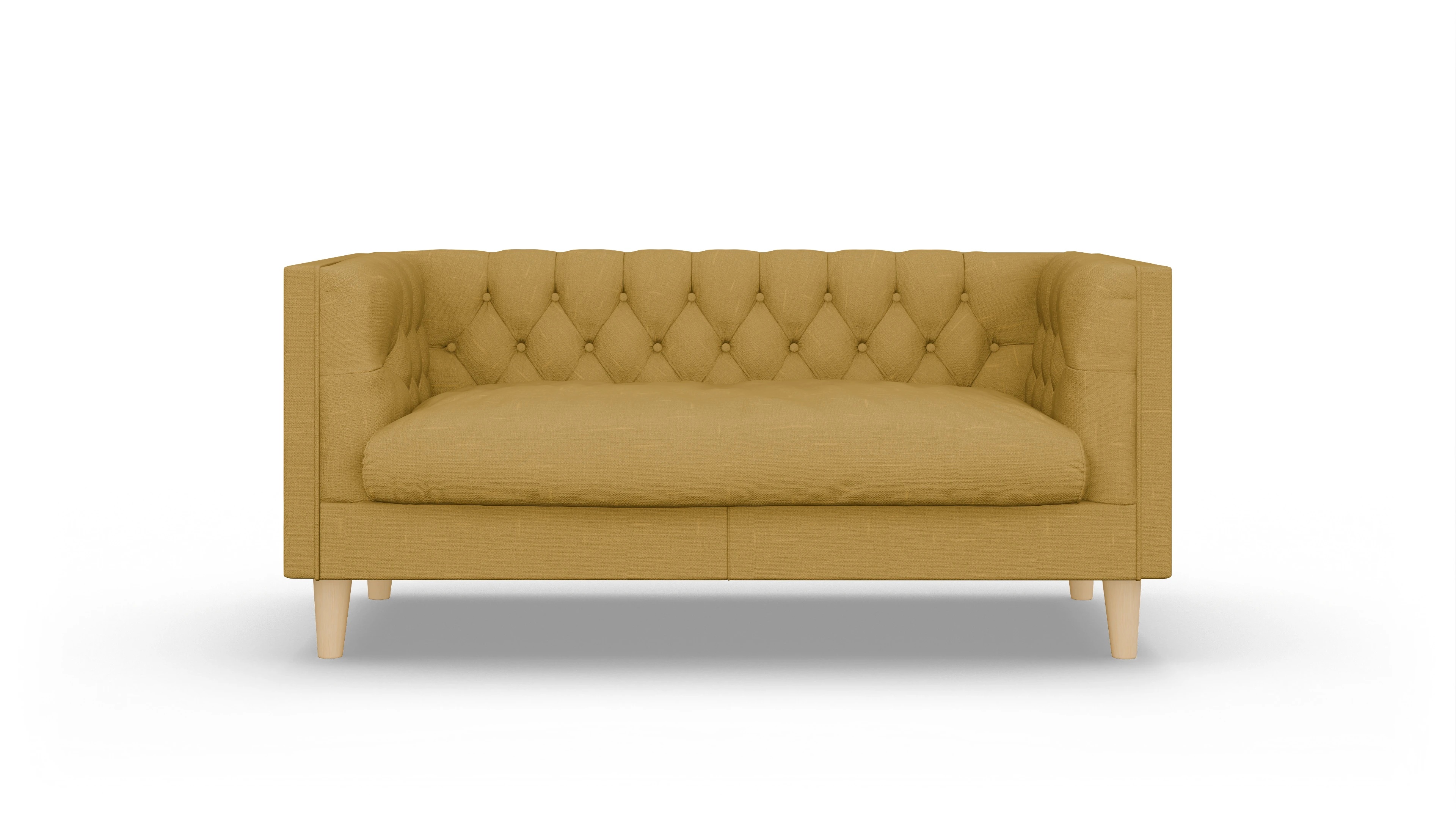 Stoff-Chesterfield NewChester.01 Ansicht des Produktes NewChester.01 2-Sitzer in Stoff gelb