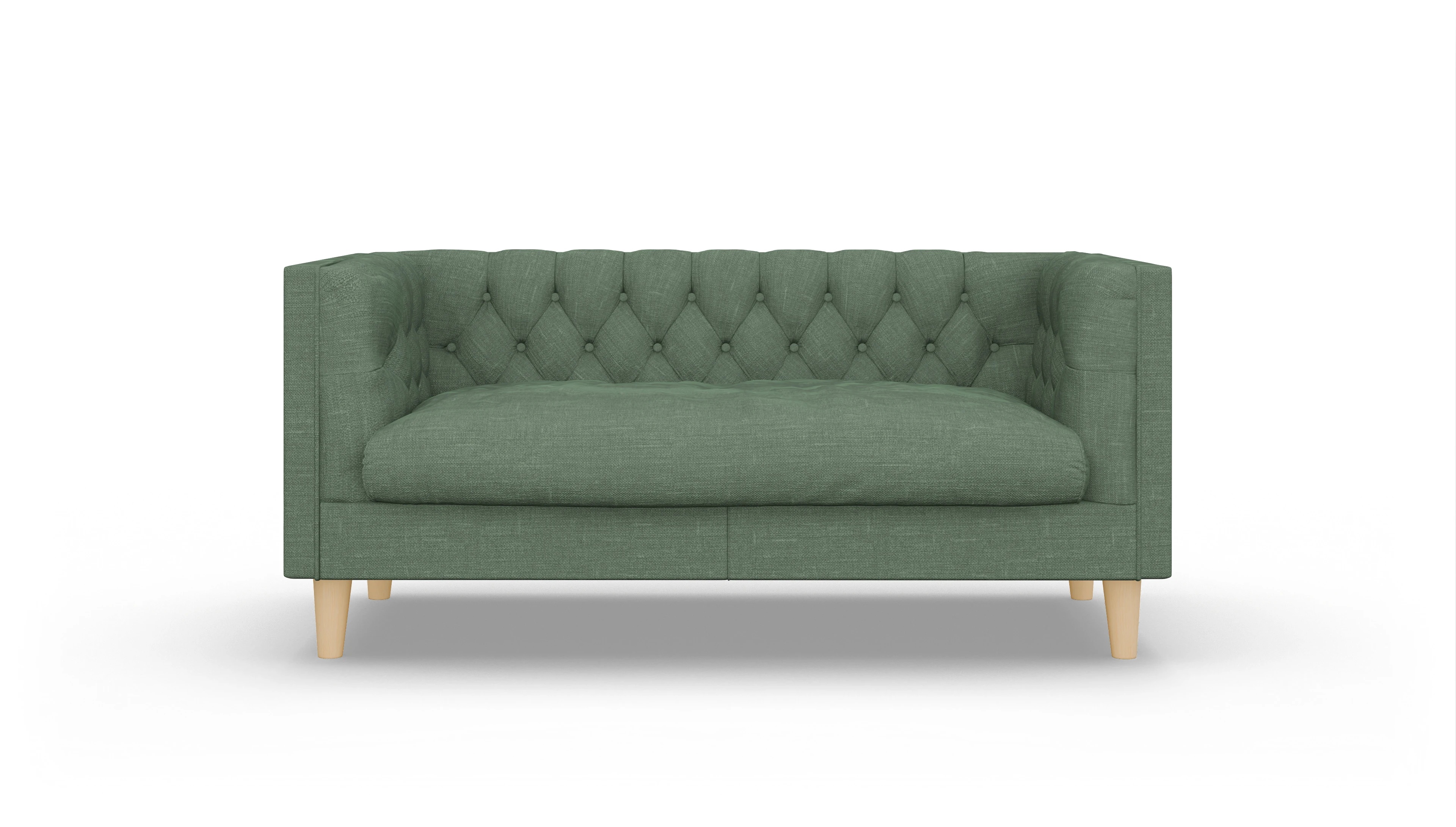 Stoff-Chesterfield NewChester.01 Ansicht des Produktes NewChester.01 2-Sitzer in Stoff grün