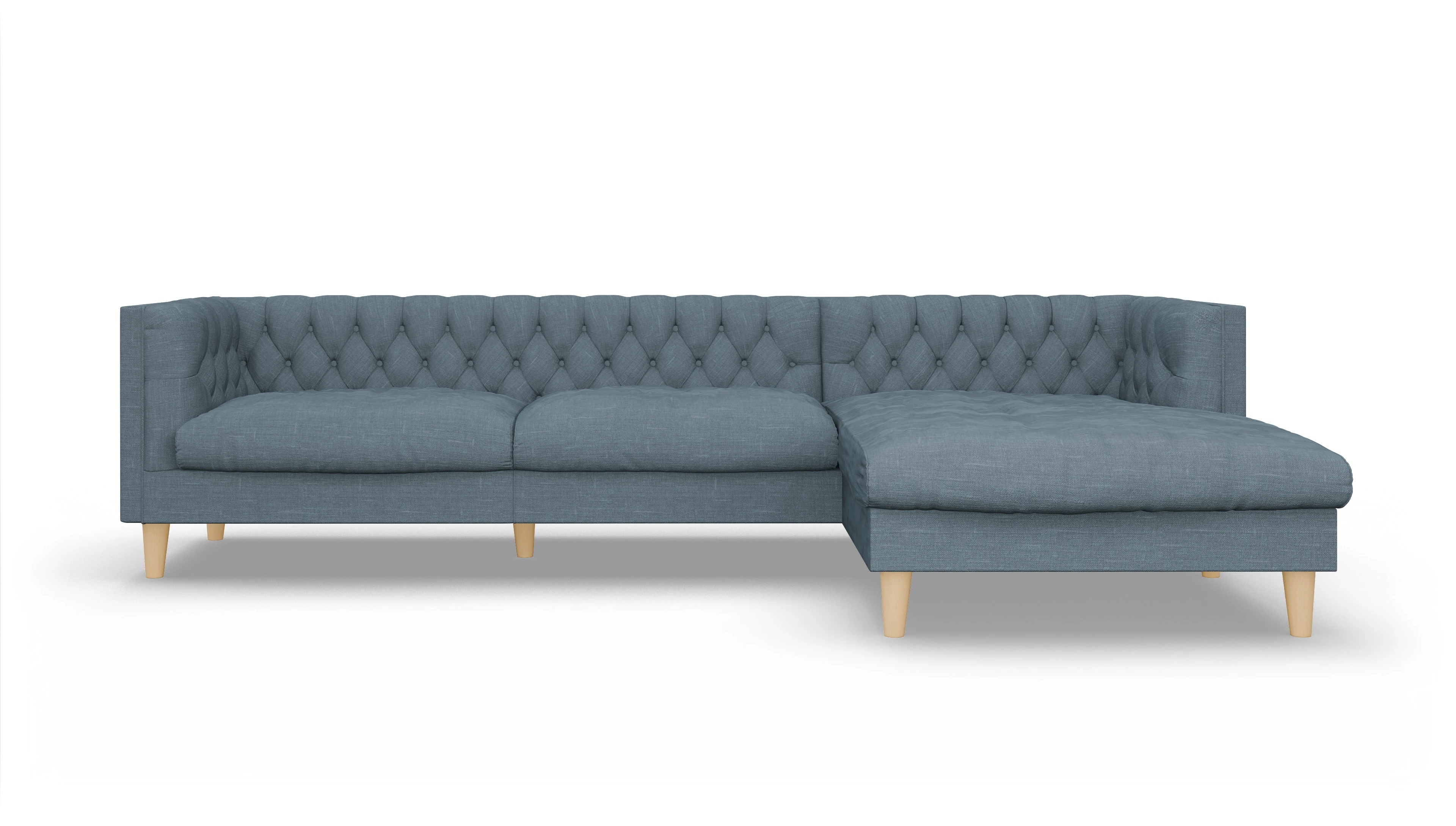 Ansicht des Produktes NewChester.01 Sofa mit Rec rechts in Stoff blau