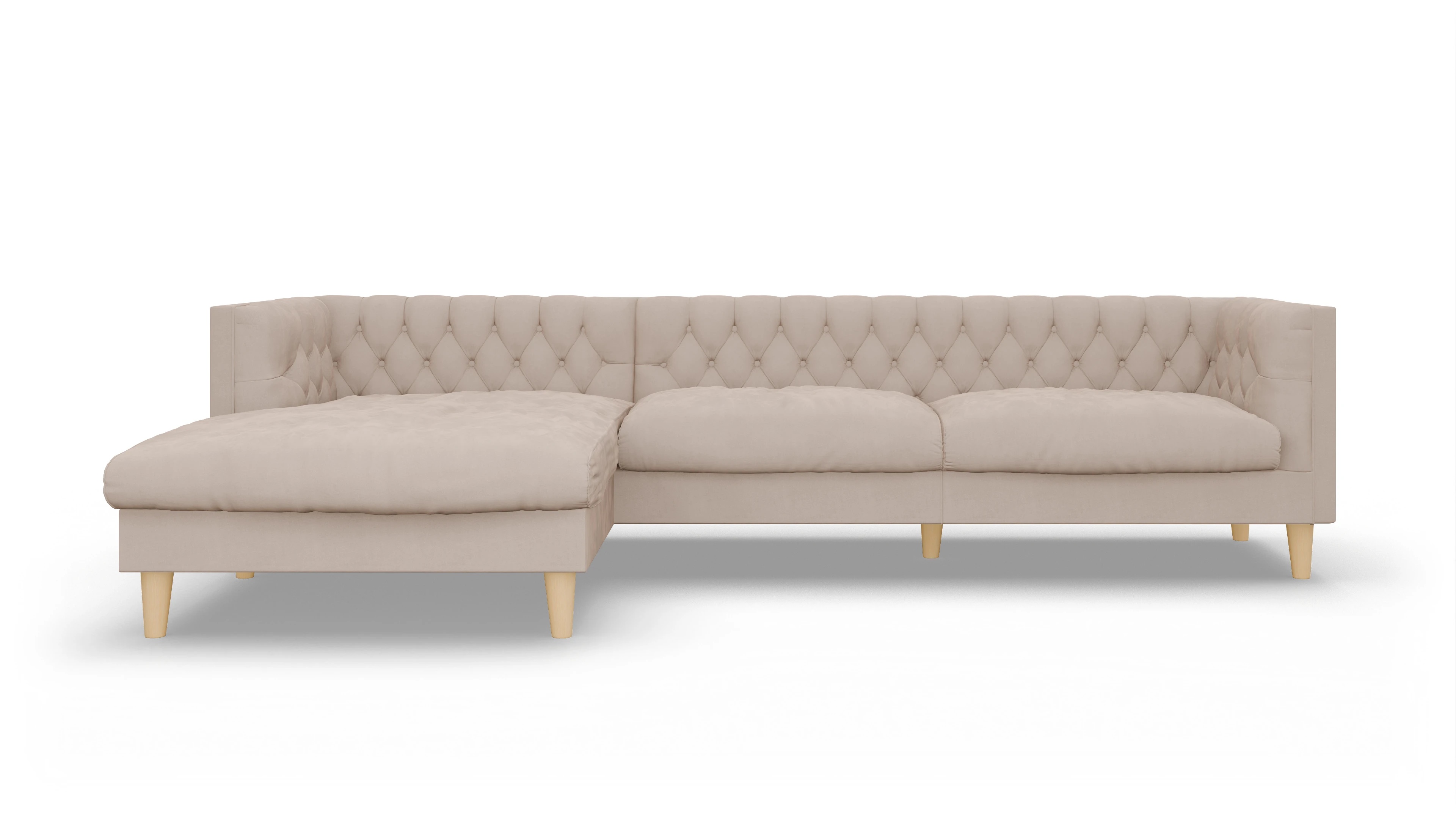 Ansicht des Produktes NewChester.01 Sofa mit Rec links in Samt beige