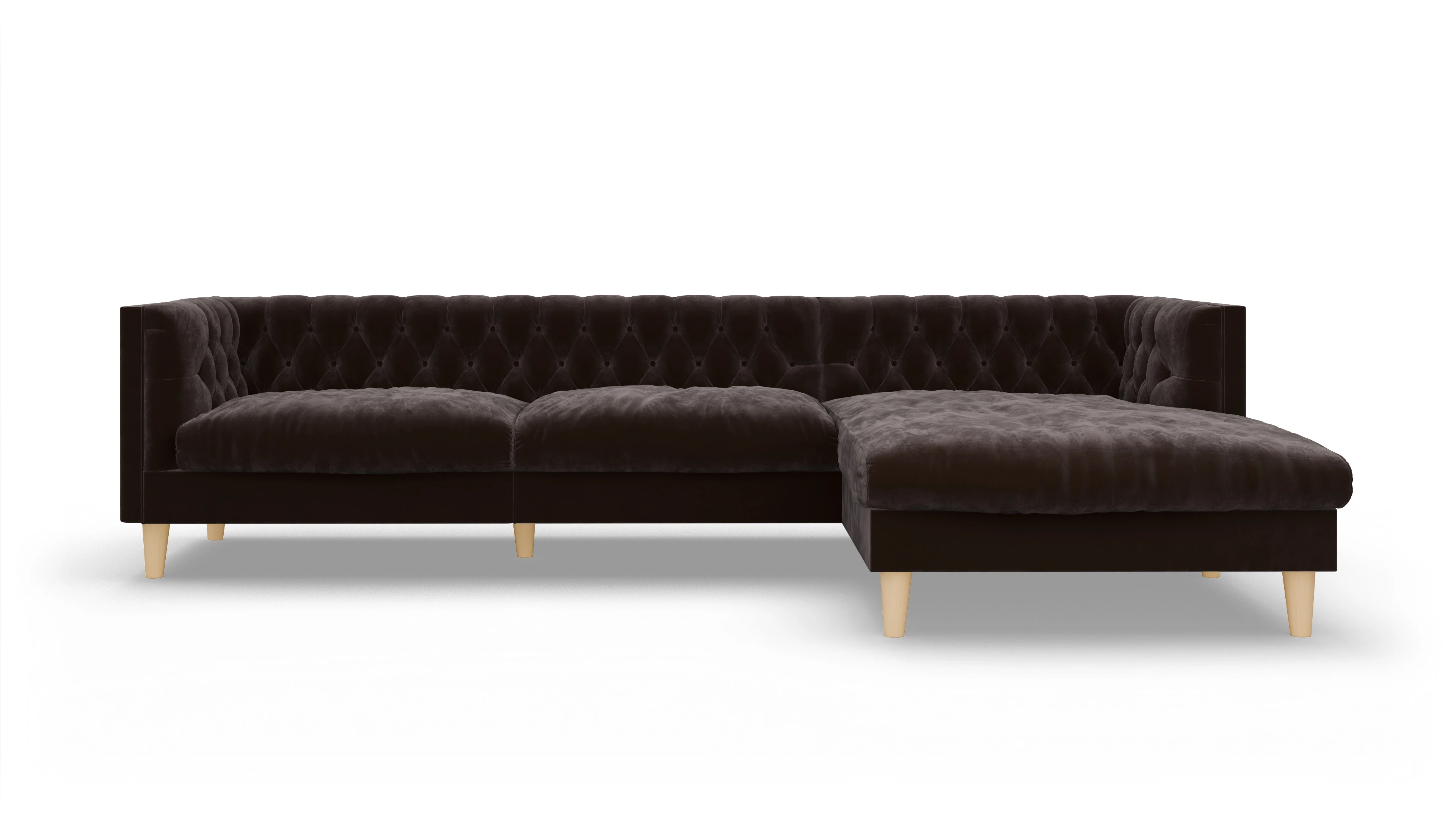 Ansicht des Produktes NewChester.01 Sofa mit Rec rechts in Samt braun