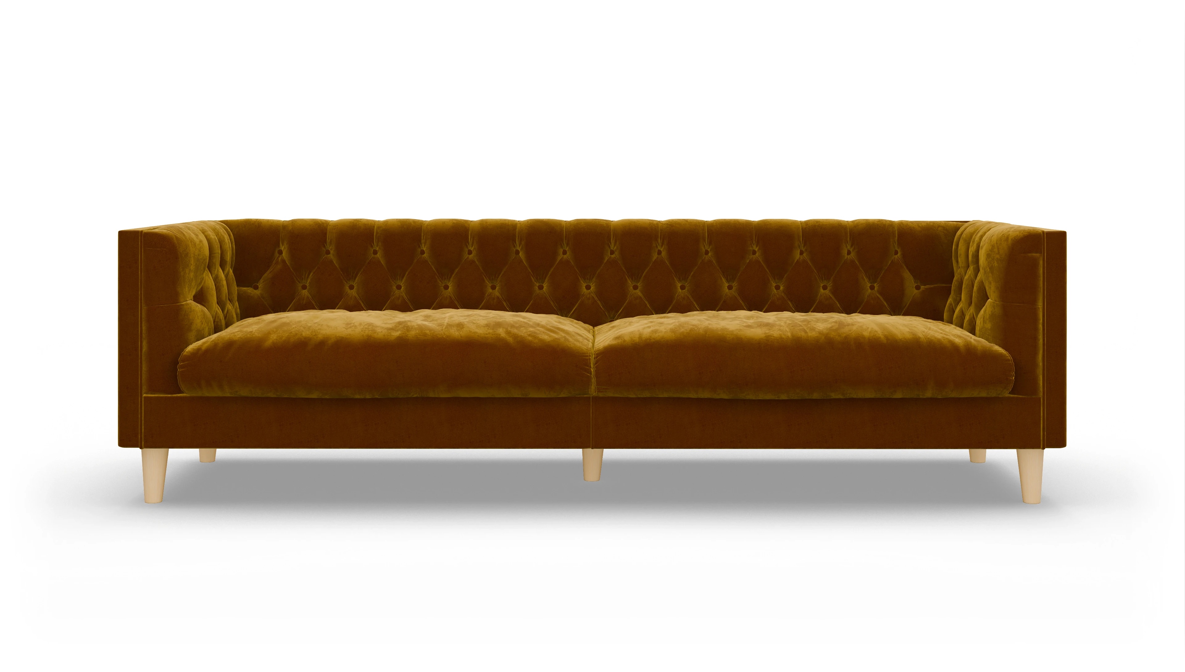 Ansicht des Produktes NewChester.01 3,5-Sitzer in Samt gelb