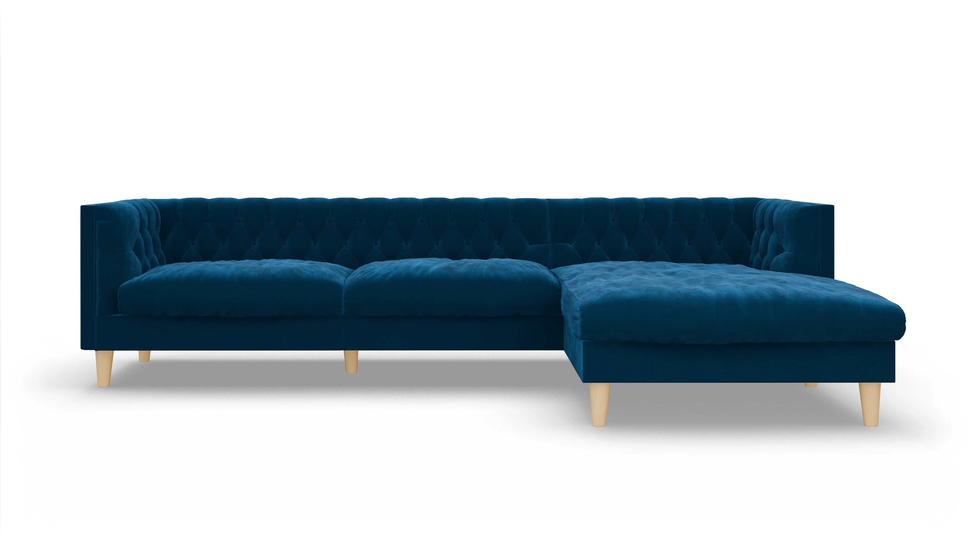 Ansicht des Produktes NewChester.01 Sofa mit Rec rechts in Samt blau