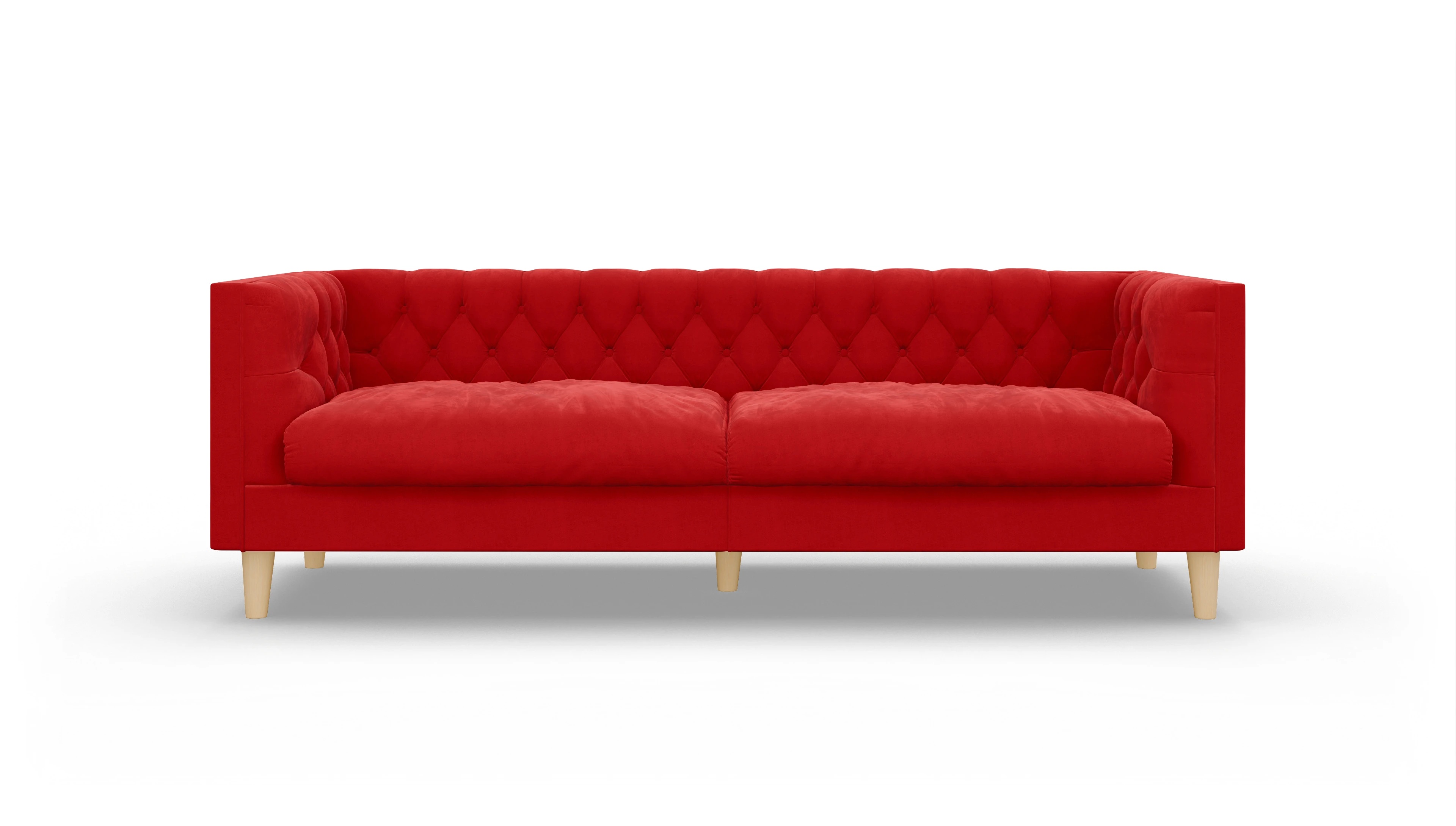 Ansicht des Produktes NewChester.01 3-Sitzer in Samt rot