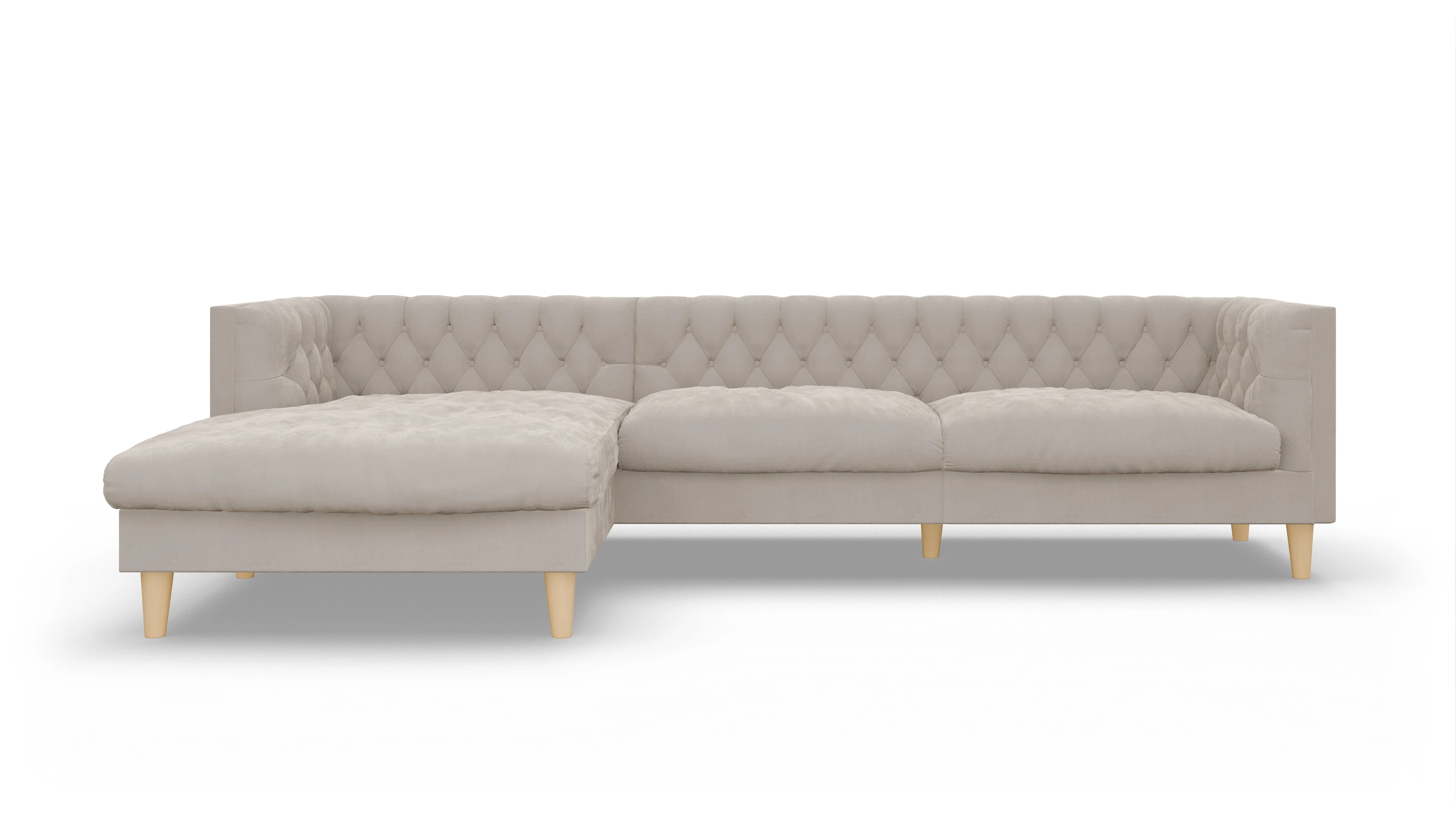 Ansicht des Produktes NewChester.01 Sofa mit Rec links in Samt grau