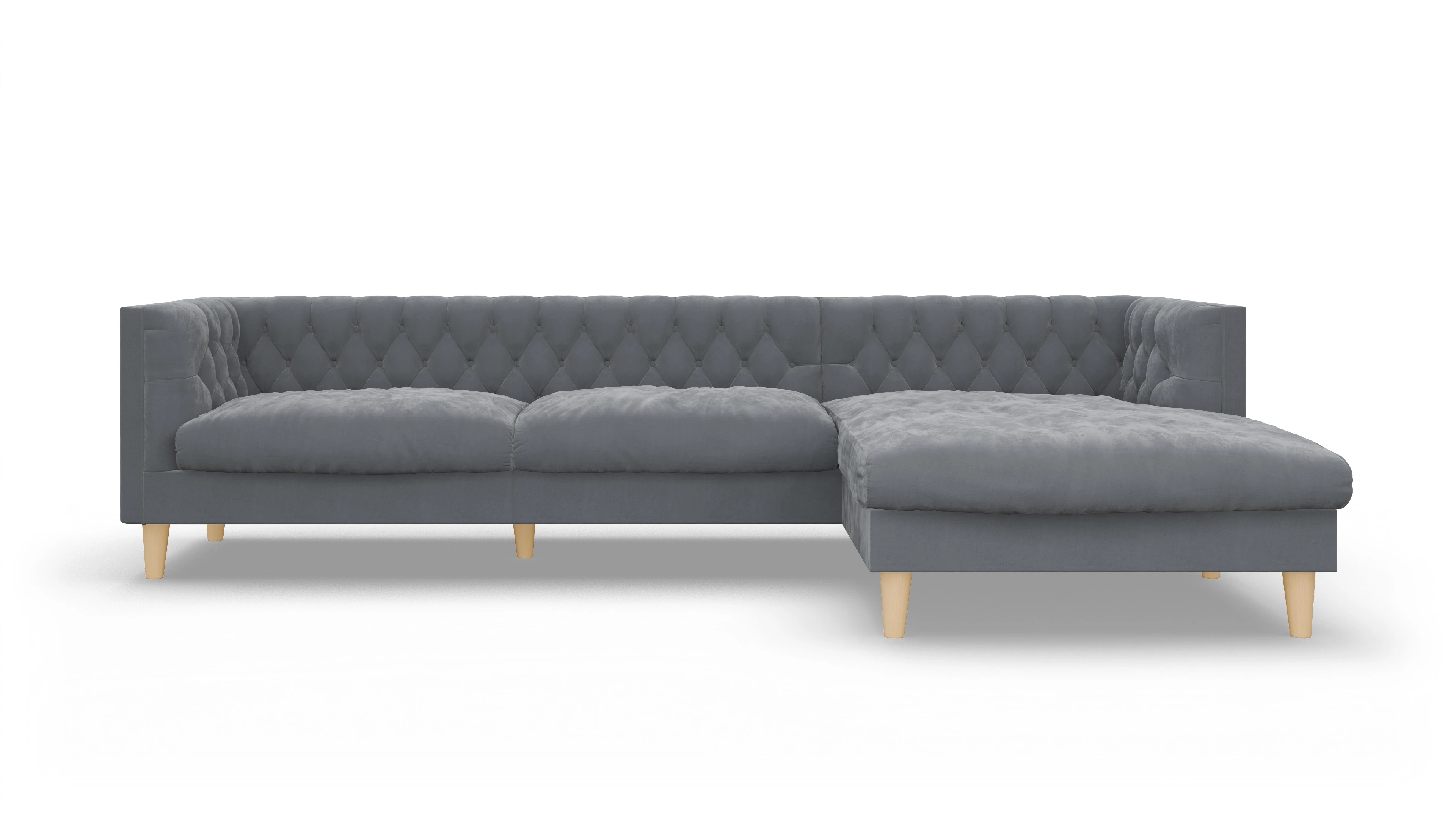 Ansicht des Produktes NewChester.01 Sofa mit Rec rechts in Samt grau