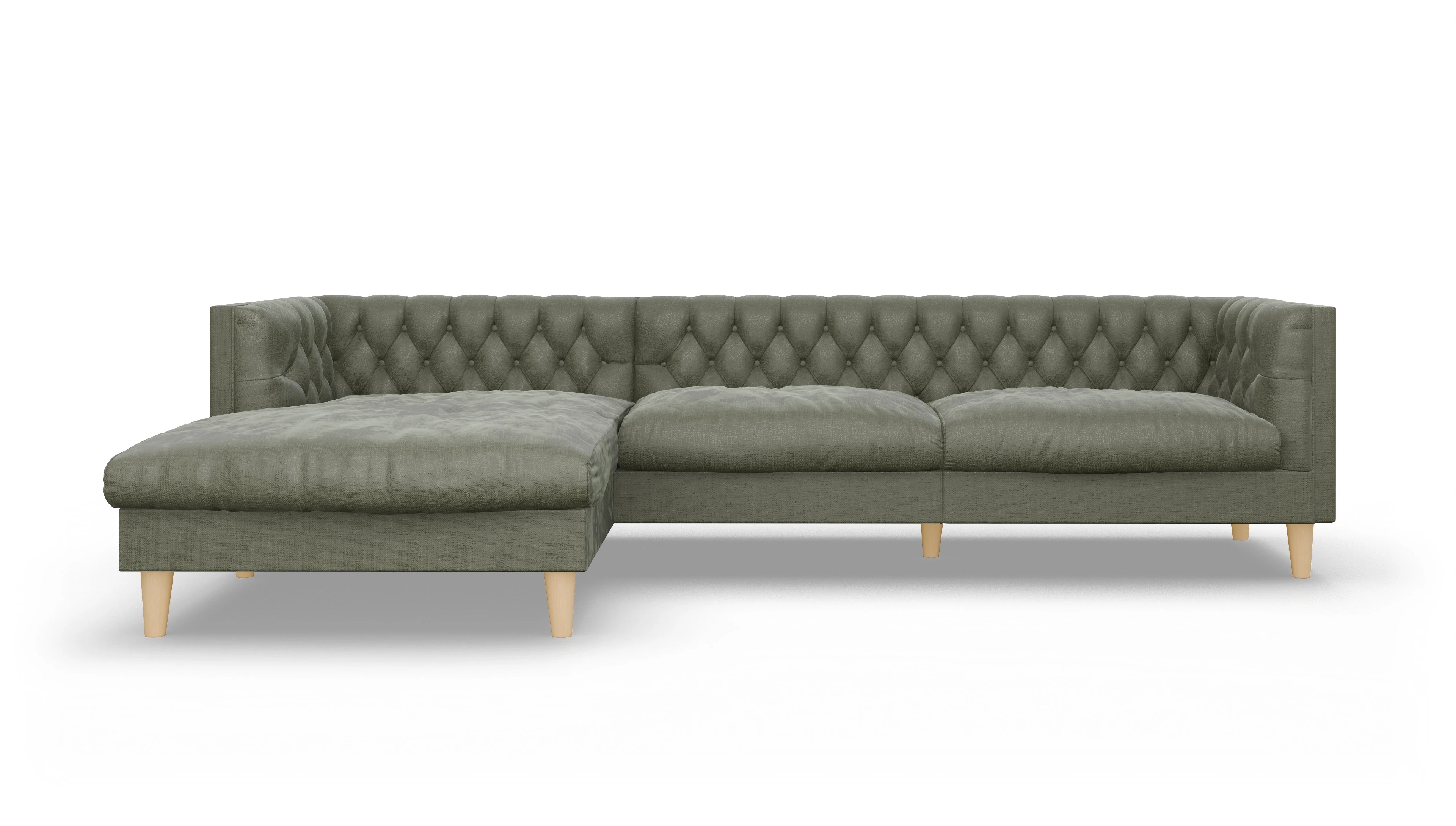 Ansicht des Produktes NewChester.01 Sofa mit Rec links in Stoff grün
