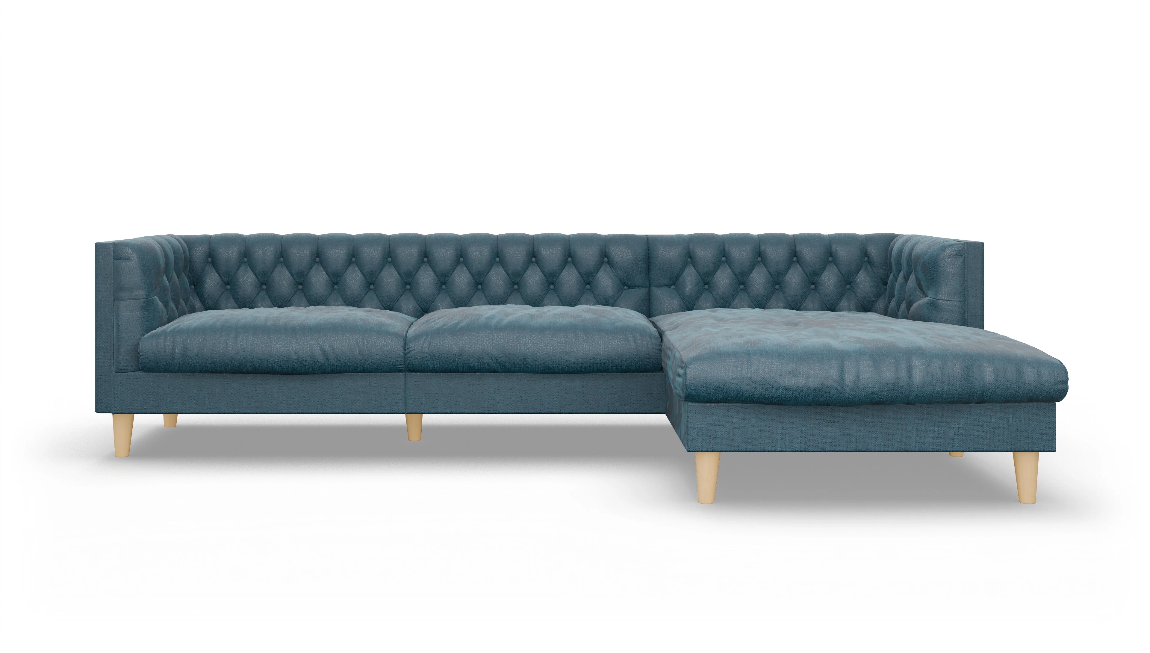 Ansicht des Produktes NewChester.01 Sofa mit Rec rechts in Stoff blau