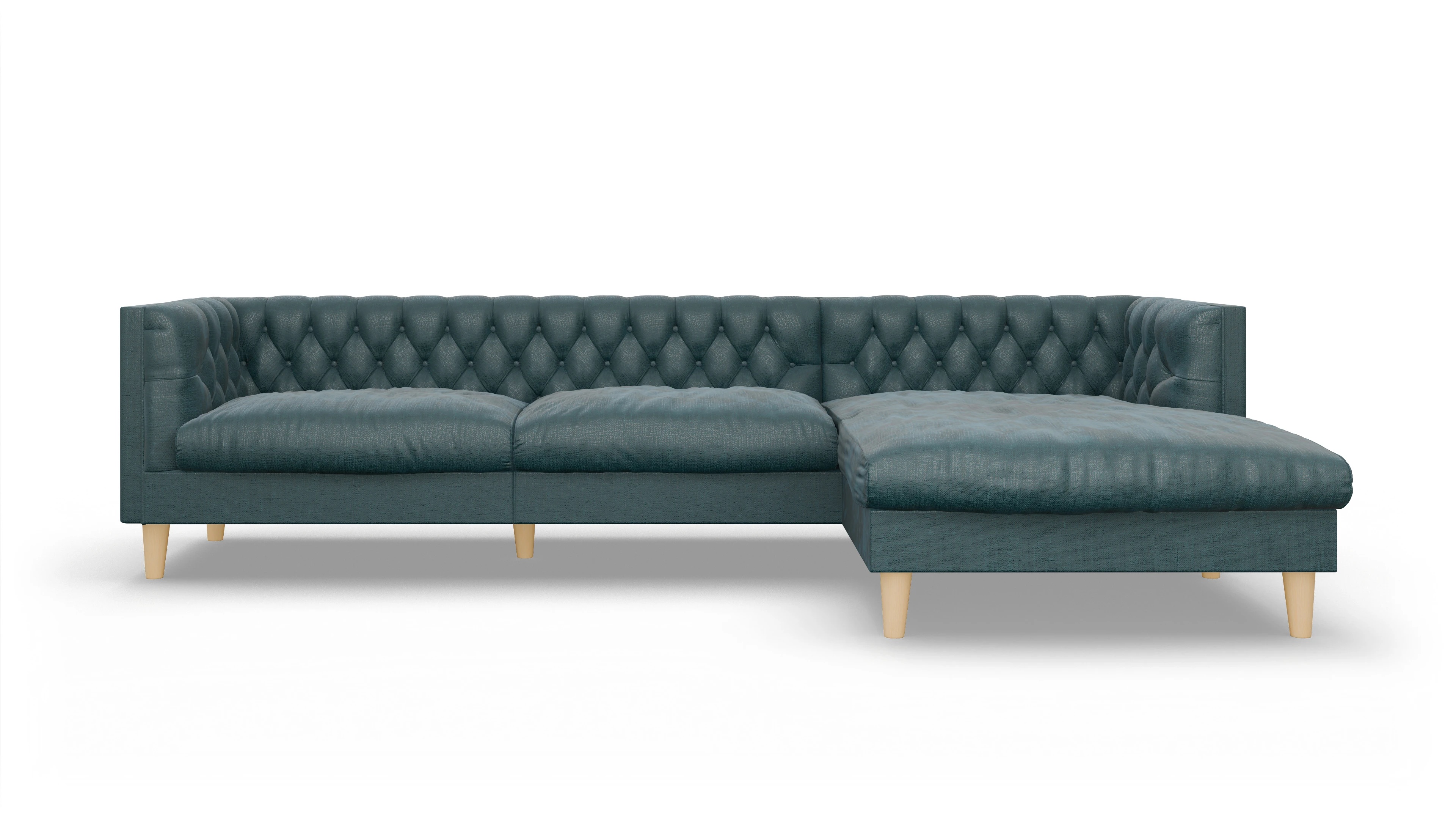 Ansicht des Produktes NewChester.01 Sofa mit Rec rechts in Stoff grün
