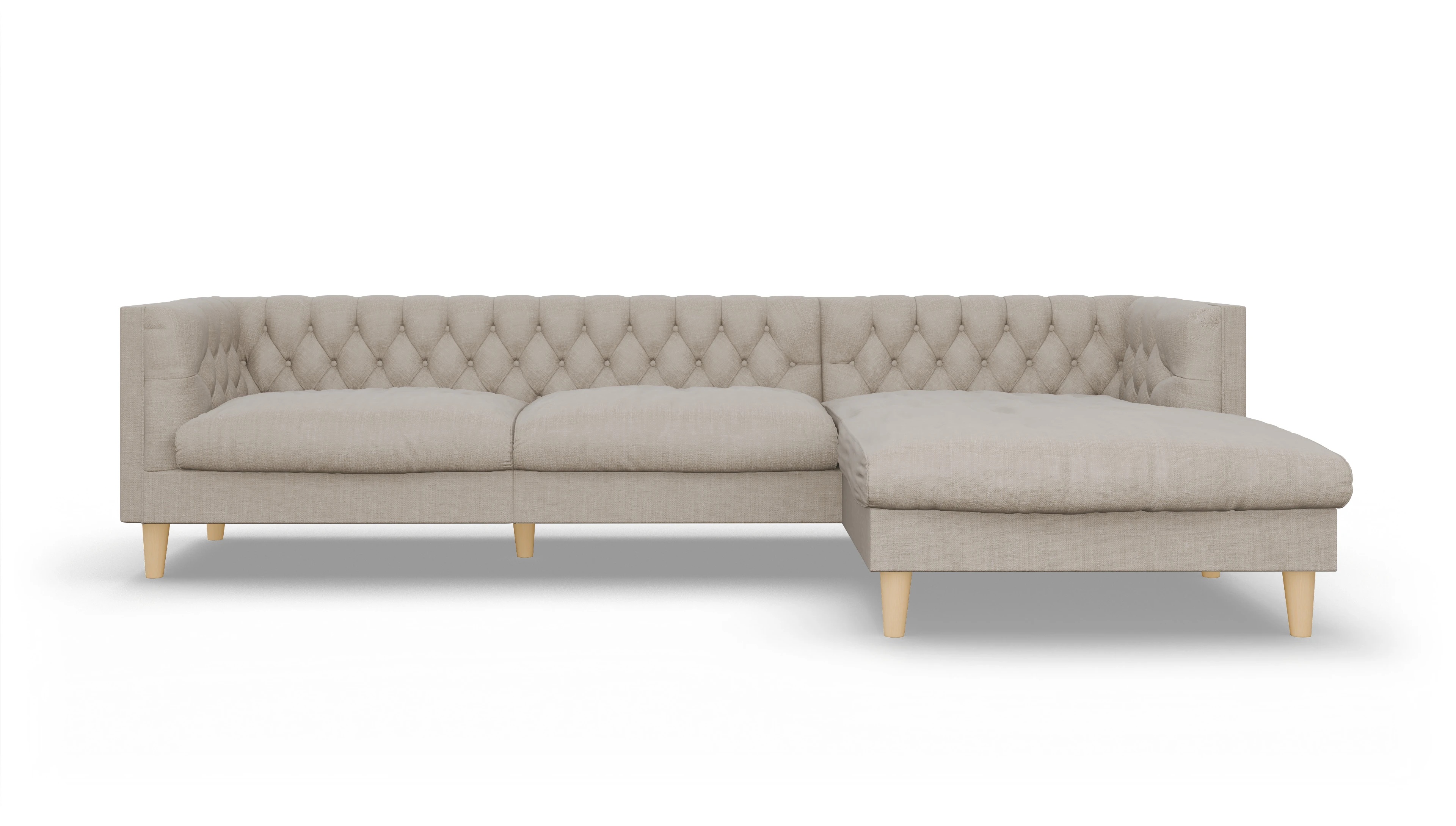 Ansicht des Produktes NewChester.01 Sofa mit Rec rechts in Stoff braun