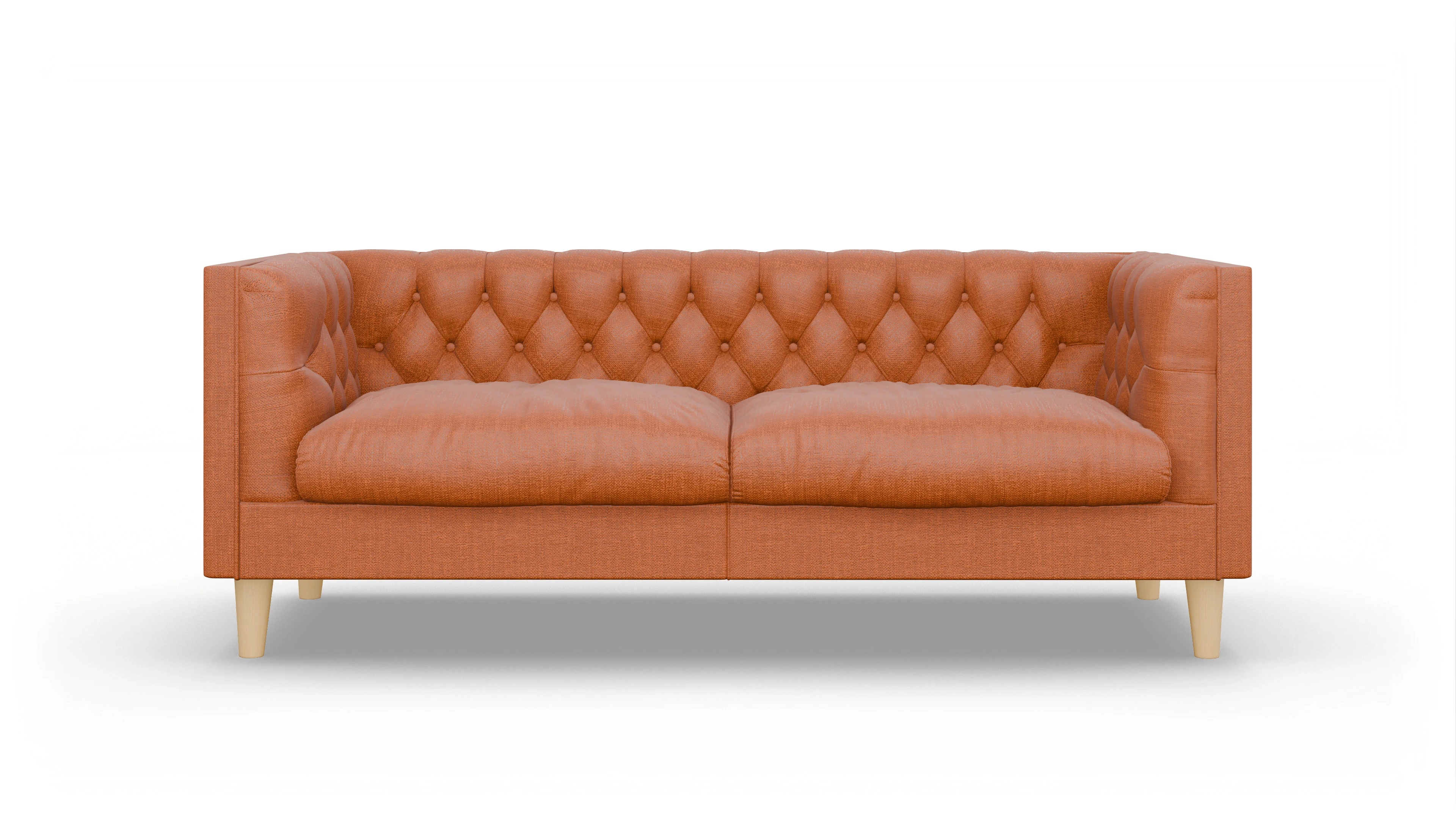 Stoff-Chesterfield NewChester.01 Ansicht des Produktes NewChester.01 2,5-Sitzer in Stoff orange