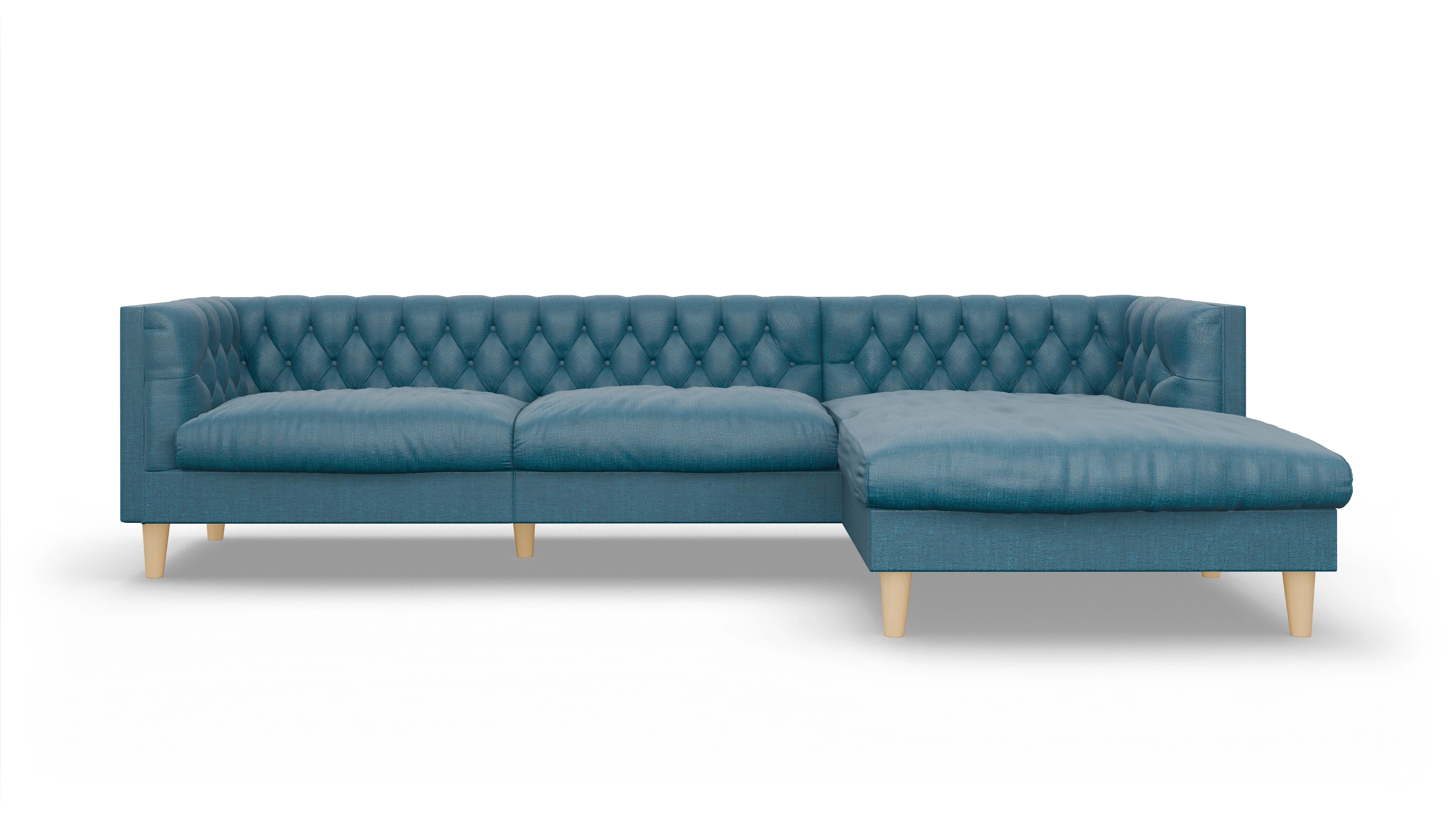 Ansicht des Produktes NewChester.01 Sofa mit Rec rechts in Stoff blau