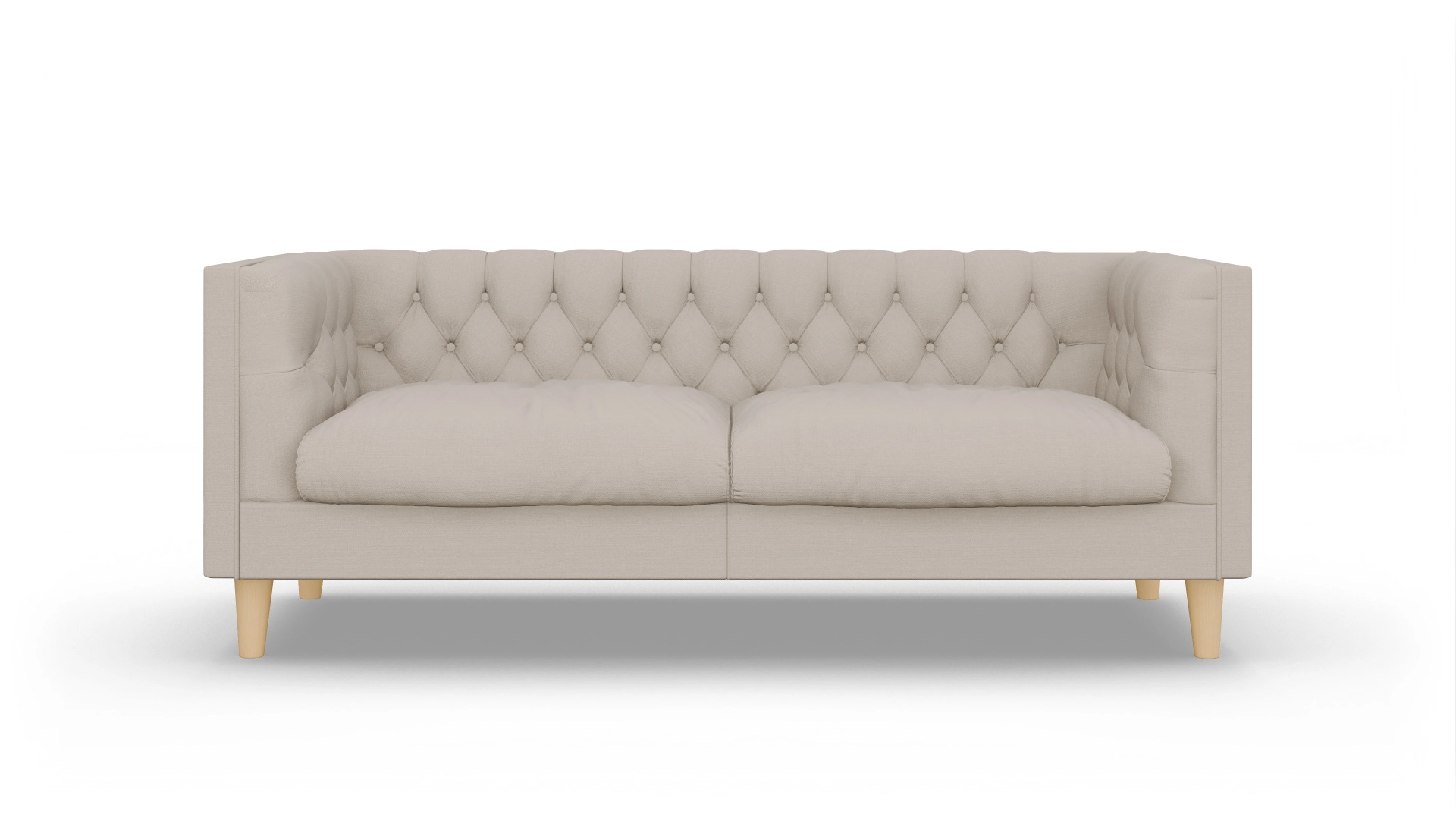Stoff-Chesterfield NewChester.01 Ansicht des Produktes NewChester.01 2,5-Sitzer in Stoff beige