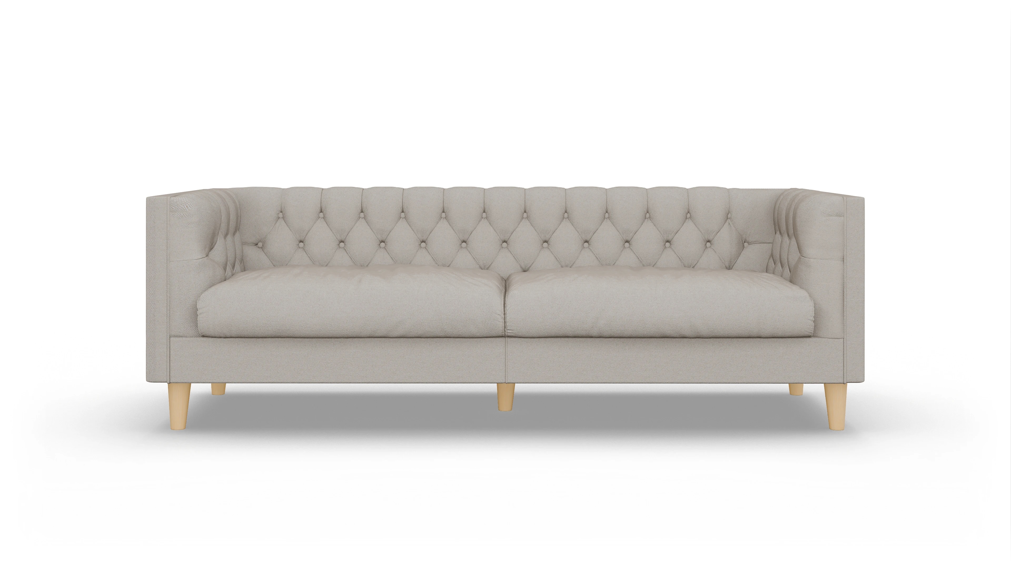 Stoff-Chesterfield NewChester.01 Ansicht des Produktes NewChester.01 3-Sitzer in Stoff beige