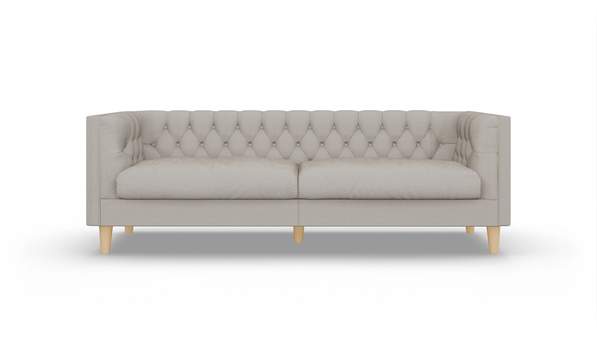 Stoff-Chesterfield NewChester.01 Ansicht des Produktes NewChester.01 3-Sitzer in Stoff beige