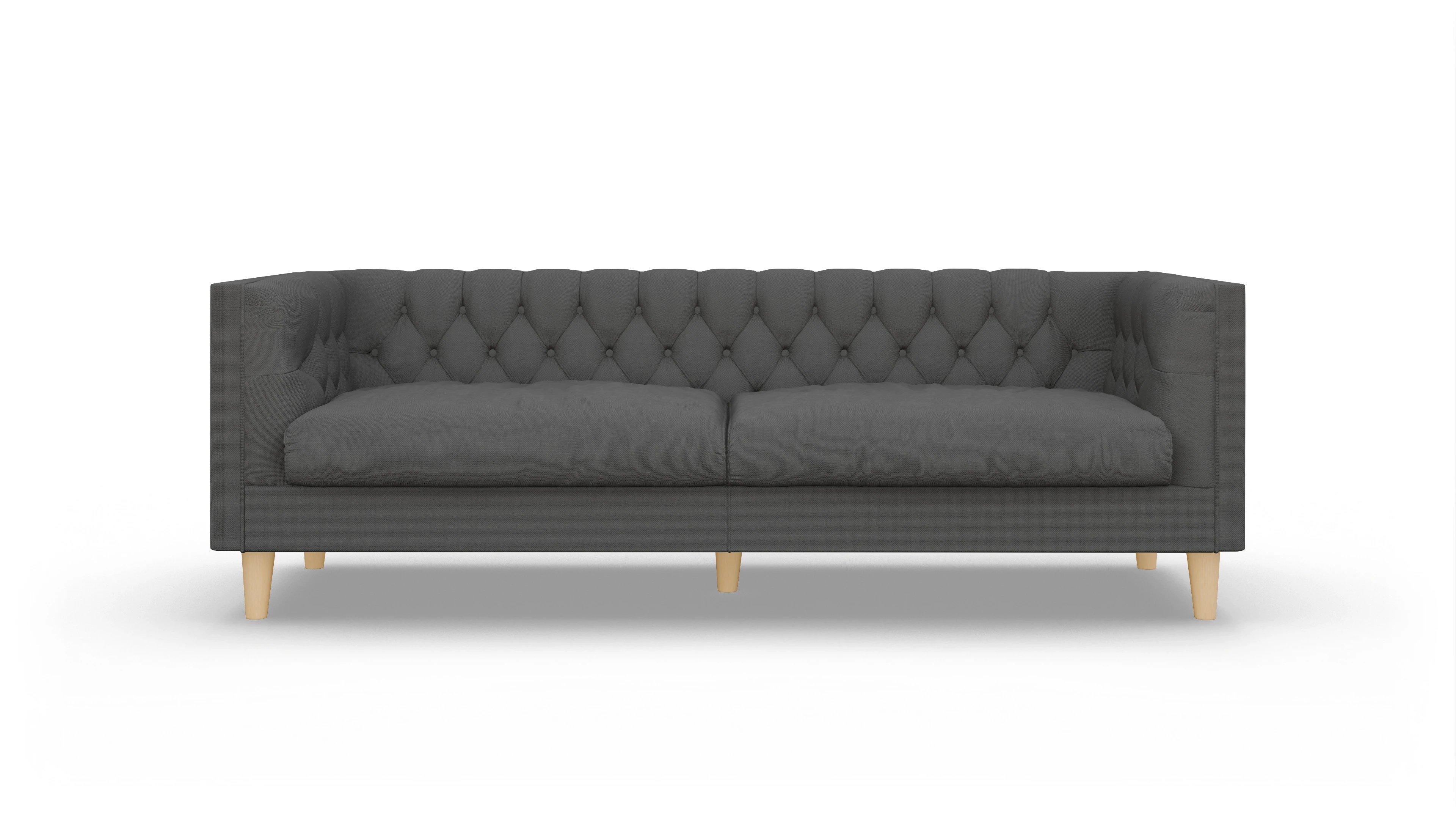 Stoff-Chesterfield NewChester.01 Ansicht des Produktes NewChester.01 3-Sitzer in Stoff schwarz