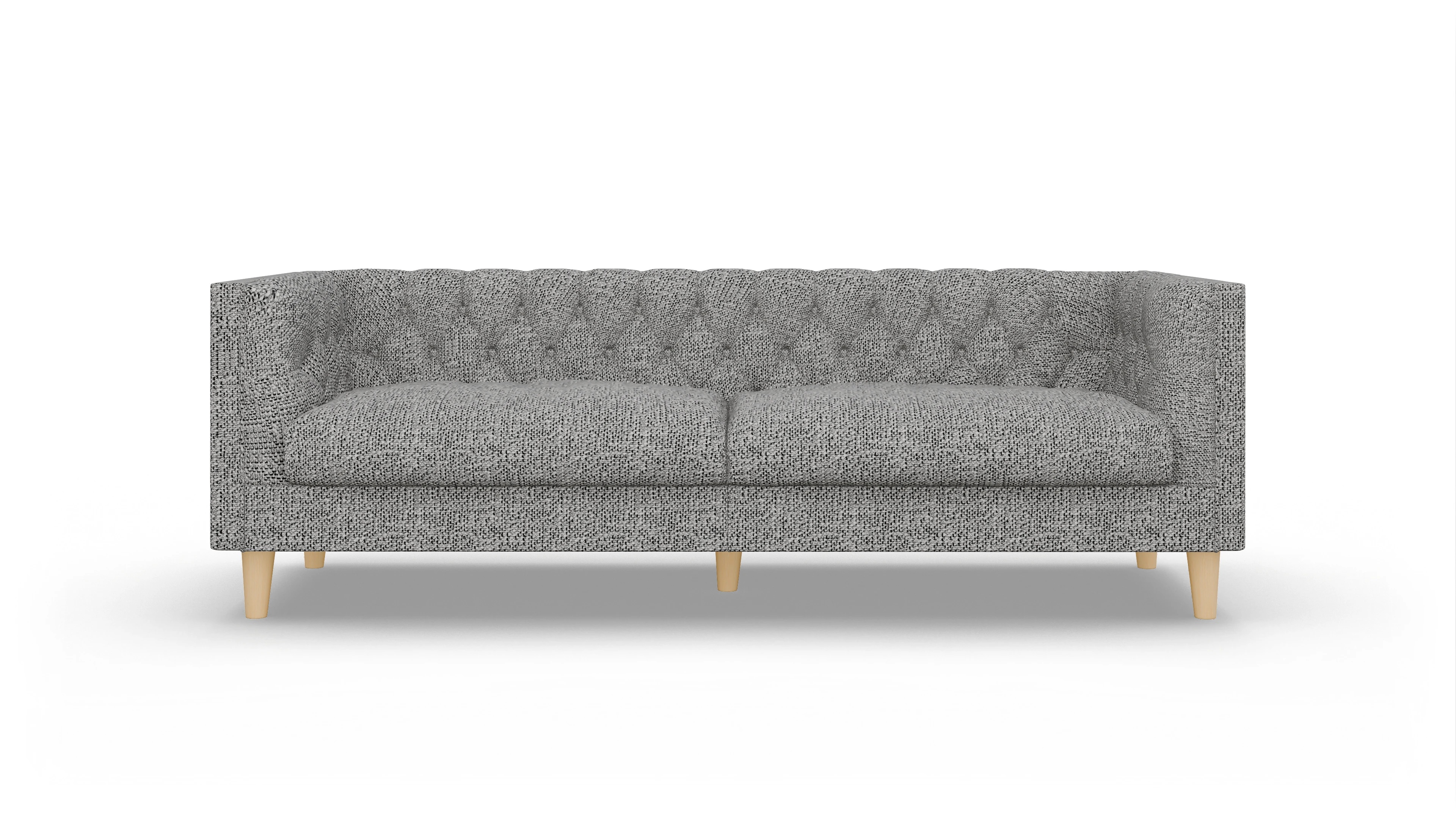 Stoff-Chesterfield NewChester.01 Ansicht des Produktes NewChester.01 3-Sitzer in Stoff grau