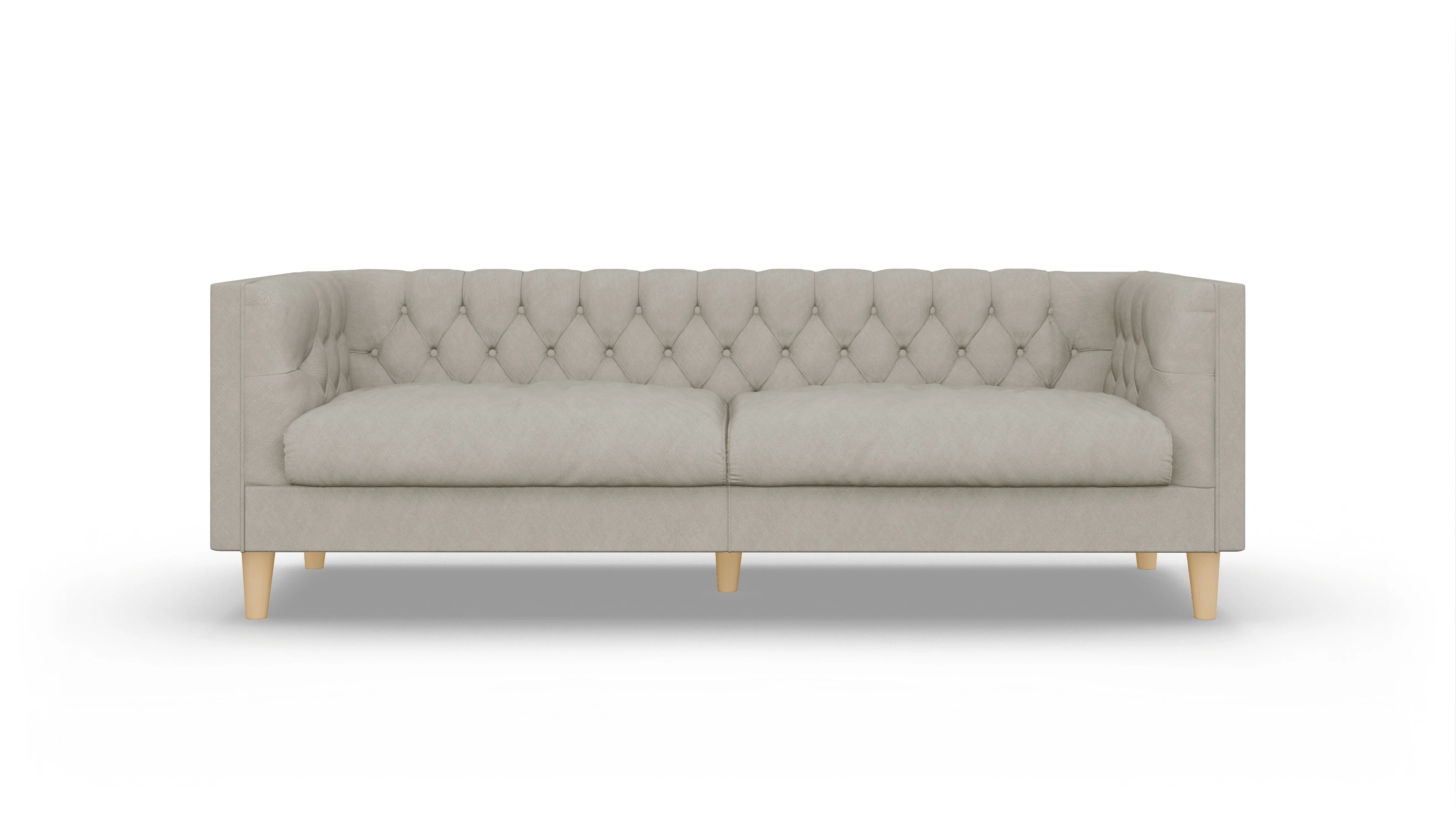 Stoff-Chesterfield NewChester.01 Ansicht des Produktes NewChester.01 3-Sitzer in Stoff beige