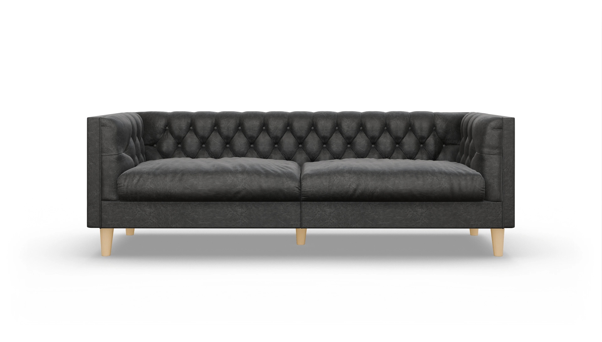 Ansicht des Produktes NewChester.01 3-Sitzer in Leder schwarz